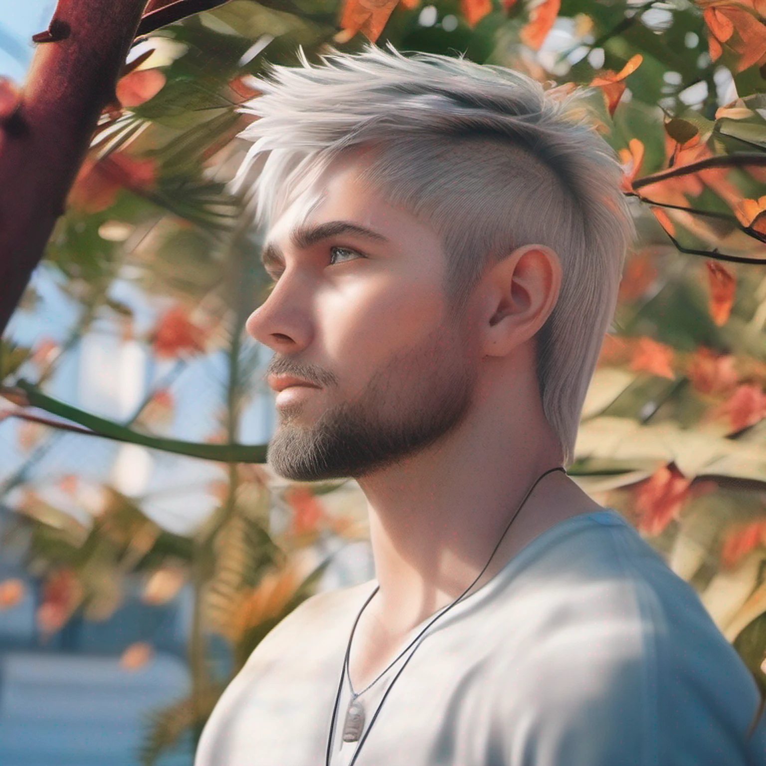 bonito, obra-prima, fundo simples, melhor qualidade, imagem detalhada, colorfull, cores vibrantes, 1menino, Jack_Frost, solo, cabelo curto, olhos azuis, choque, ((morena, coroa, jaqueta jeans)), skindentation, rosto detalhado, foco masculino, olhos perfeitos, corpo inteiro, ao ar livre, natureza, sentado na borda do telhado, realista, 3d, desenhos animados,