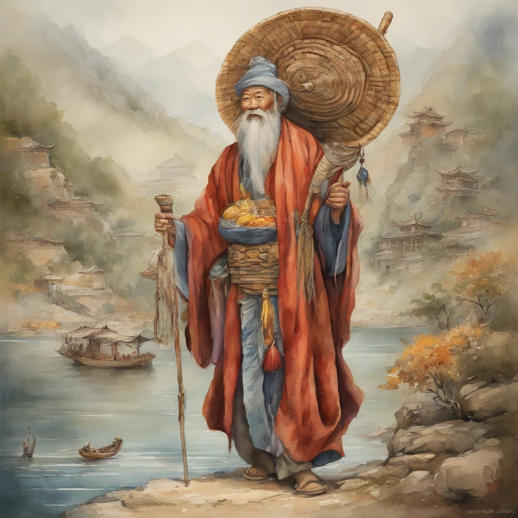 Journey to the West scene, There are 5 characters in total:Travo、Filho Goku、 Monges de areia、Porco Bajie、Hakuba,Ambiente de megacidade chinesa antiga,4 pessoas e 1 cavalo fazendo compras juntos,Detalhes extremamente altos,Livros chineses《viagem》