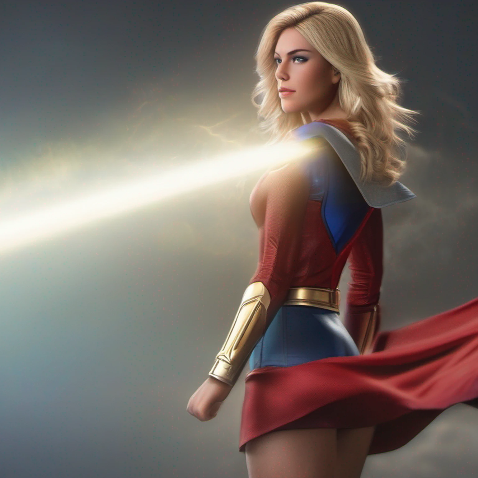 Supergirl, olhos azuis, blonde hair, cabelos longos, cabo, Superheroíne, saia, Botas, (blonde girl:1.5), (breast focus:1.2), (Realistic:1.2), (distant view: 1.2), (realismo:1.2), (master part:1.2), (melhor qualidade), (ultra detalhado), (8k, intrincado), (corpo inteiro:1.5), (85 millimeters), light particles, The lighting, (altamente detalhado:1.2), (Rosto detalhado:1.5), (Gradientes), SFW, colorido, (Olhos detalhados:1.5), (Antecedentes detalhados), (Dynamic angle:1.2), (dynamic pose:1.2), (regra de terceiro_compositing:1.3), (action line:1.2), tiro largo, luz do dia, sozinho.