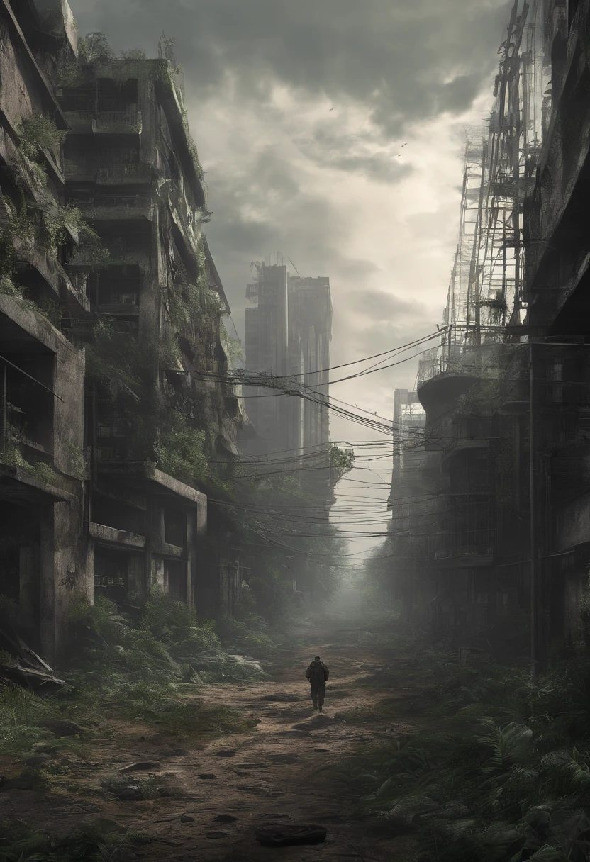 scenecy, apocalipse zumbi, floresta, cidade abandonada, ferrugem, sobreviventes, zumbis, dominant vegetation