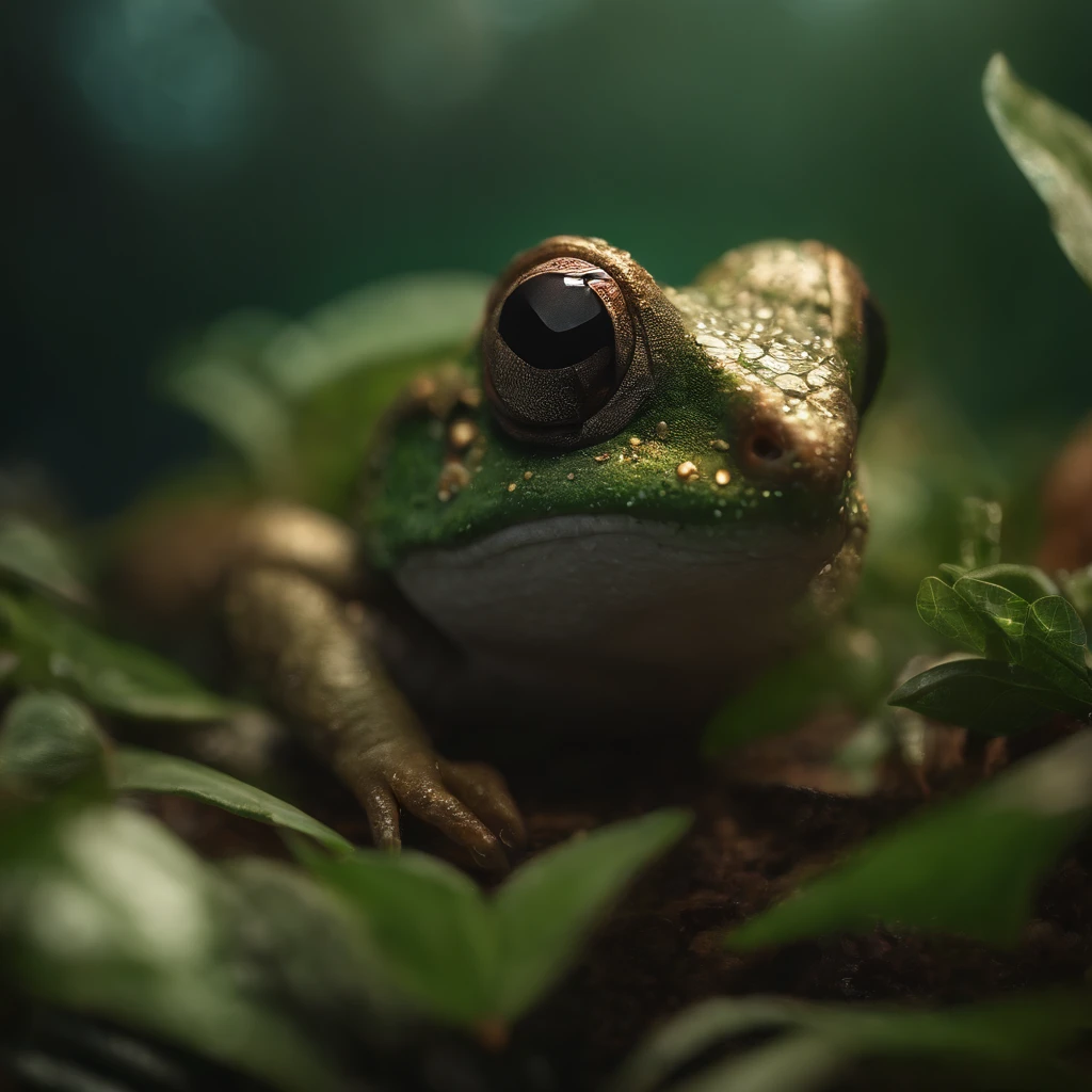 Uma formiga jaz em uma folha,with a stone on his head, There is dew on the edges of the leaves,magic hour,photorealistic cinematic render, cinematic 3d render, realistic cgi render, depicted as a 3D rendering(Stone on the head)