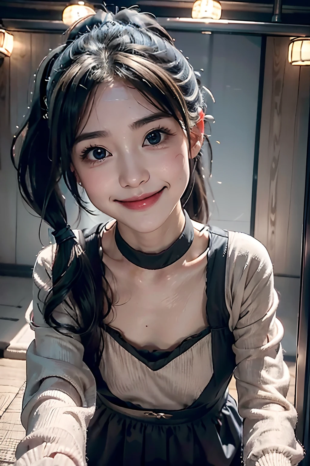 Idol:1:2、hightquality、Live action、Cute moe face girl、「Ribbon Ponytail」、Bright eye、A smile、colorful outfit、Stage Proof、