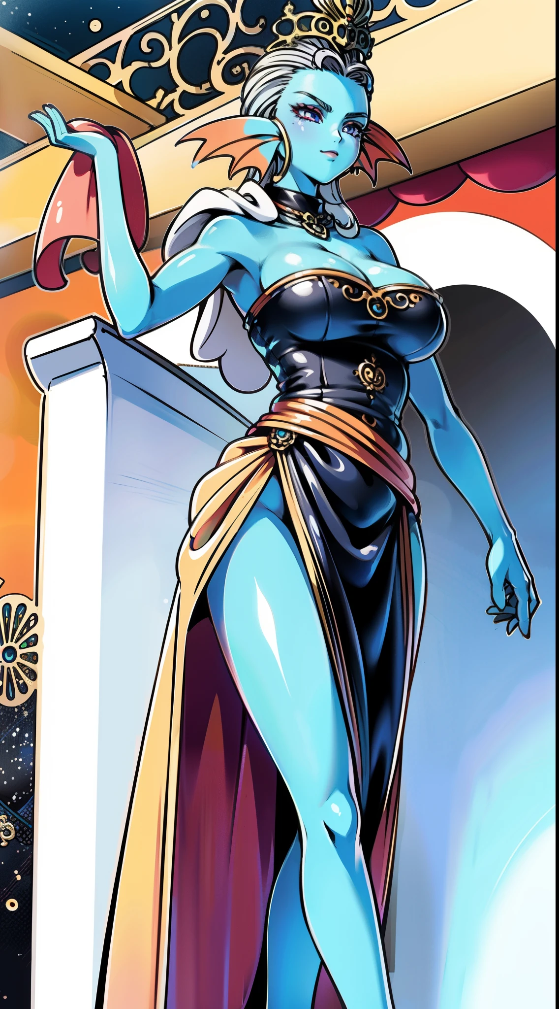8K,High quality,Animated,married,Beautiful,clean,Bright,highlight in eyes,Sexy,ultra gigantic tits,oversized tits,Erotic,Well drawn,,beautiful line art. Blue skin, well-drawn ears, Blue and orange gradient fins, Blue , Blue , Painted from head to waist, Nothing on,  [200], , , , , , . legs up, Legs spread, The crotch is visible (800),  appearing, Crotch spread, Dark Facial Makeup, royal background, Crotch spread, Crotch spread, Crotch spread, Crotch spread, Crotch spread, Crotch spread, Crotch spread, Crotch spread, crotch widens, Widen the crotch, Widen the crotch, Widen the crotch, Widen the crotch, Widen the crotch, Widen the crotch, Widen the crotch