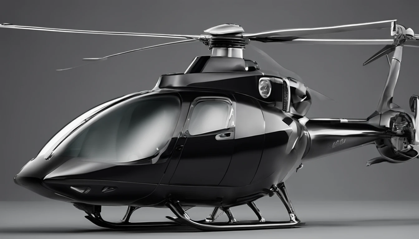 um helicpotero moderno, ultra luxuoso, helicoptero preto