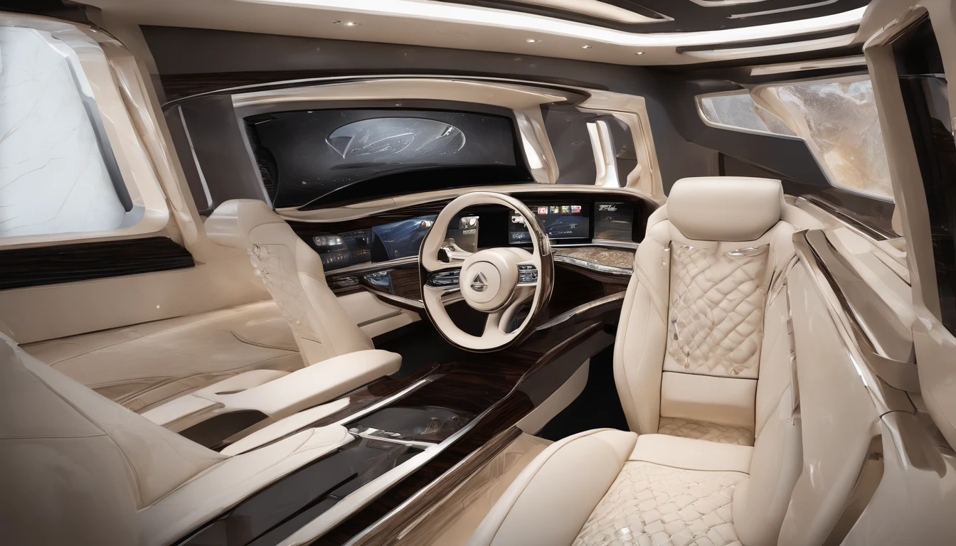 o interior de uma nave ultra luxuosa