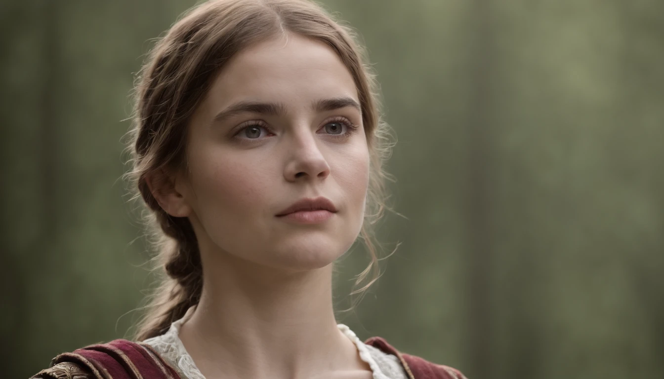 A beautiful heroic young Nordic woman, guerreiro olhando para o espectador, Shy, best quality,retrato de uma mulher