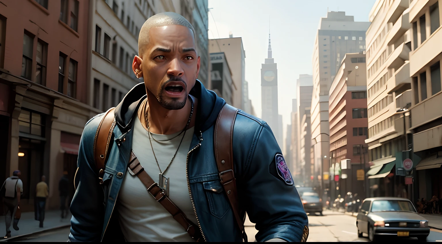 Criar imagem realista de Will Smith no filme I Am Legend
