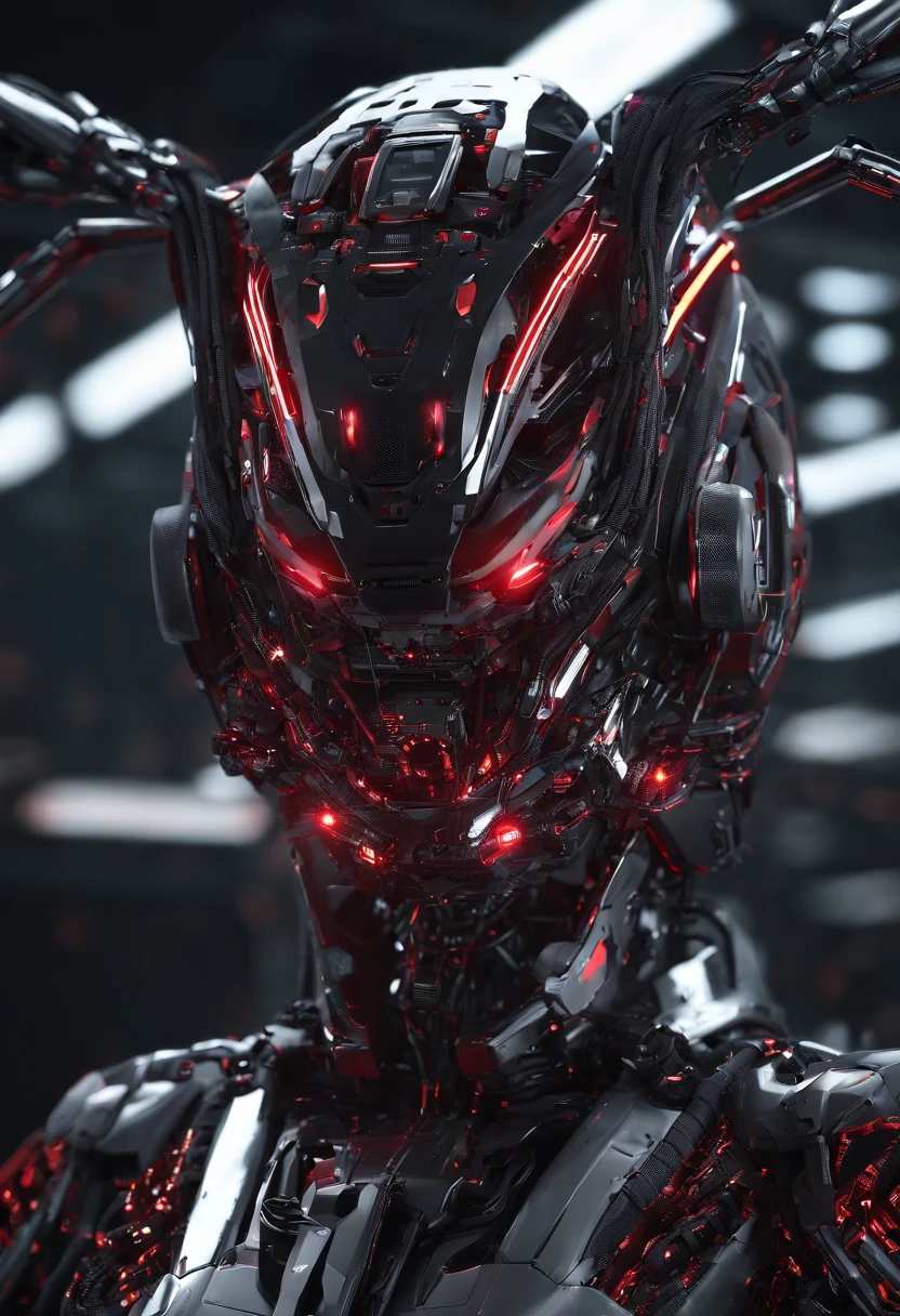 Hyoer realistic, detail, Futuristic red wolf suit, woman, futuristic thing on it, full body, trending on artstation, highly detailed, by WLOP, sharp focus, studio photo, intricate details, beautiful lighting