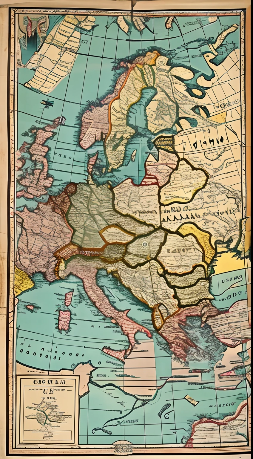 photograph of an ancient map showing Muslim rule in Spain during the next 1000 years after the conquest
