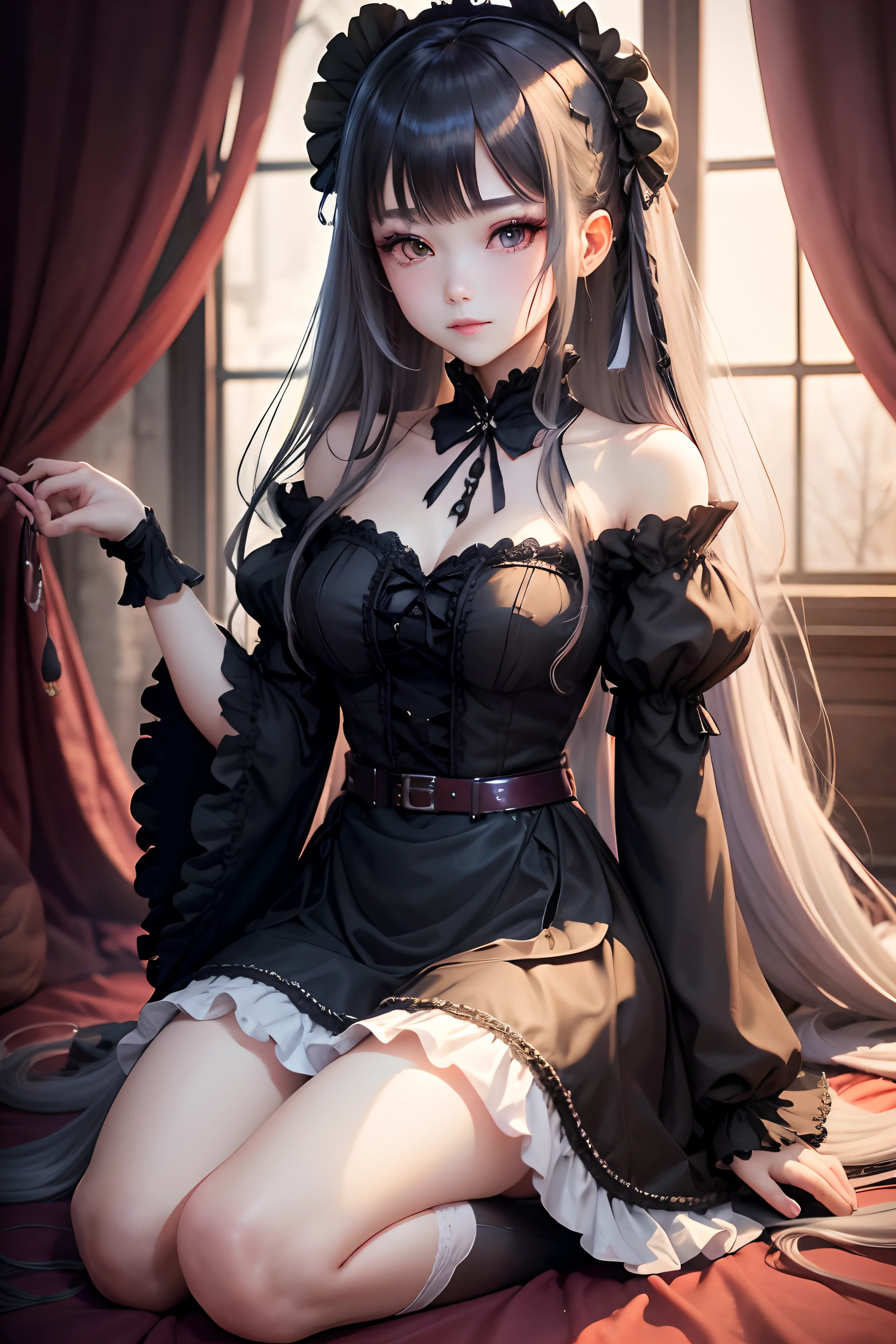 maid clothes、straight haired、A sexy、Glamour、perspiring、Gothic ta、A slight smil、A sexy、put your hair up、bell sleeves、Wizard Sleeve、garterbelts、knee high socks、a bed、sky at night、Beautifying the world、Unhappy、age19、long-haired twin-tailed hair、Milk-colored hair、Lament my night's fantasy、Beautie、Beautiful shape、wretched、ghosts、wraiths、Evil Spirit、The dragon、Beautiful、boredom、Unusual beauty、bewitching、Fornication、Hard dark gothic makeup、