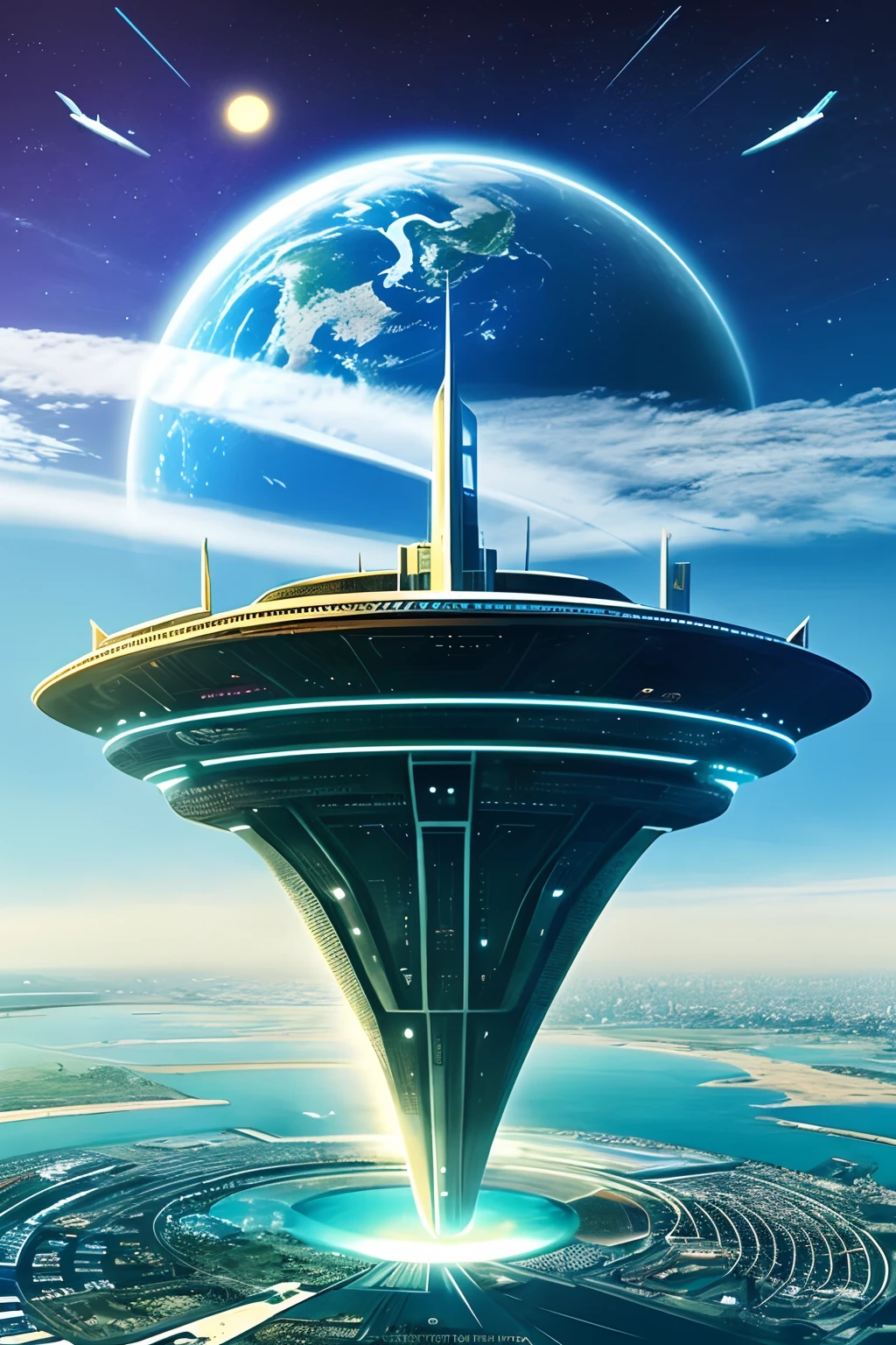 Cidade futuristica, fanciful, 24th century