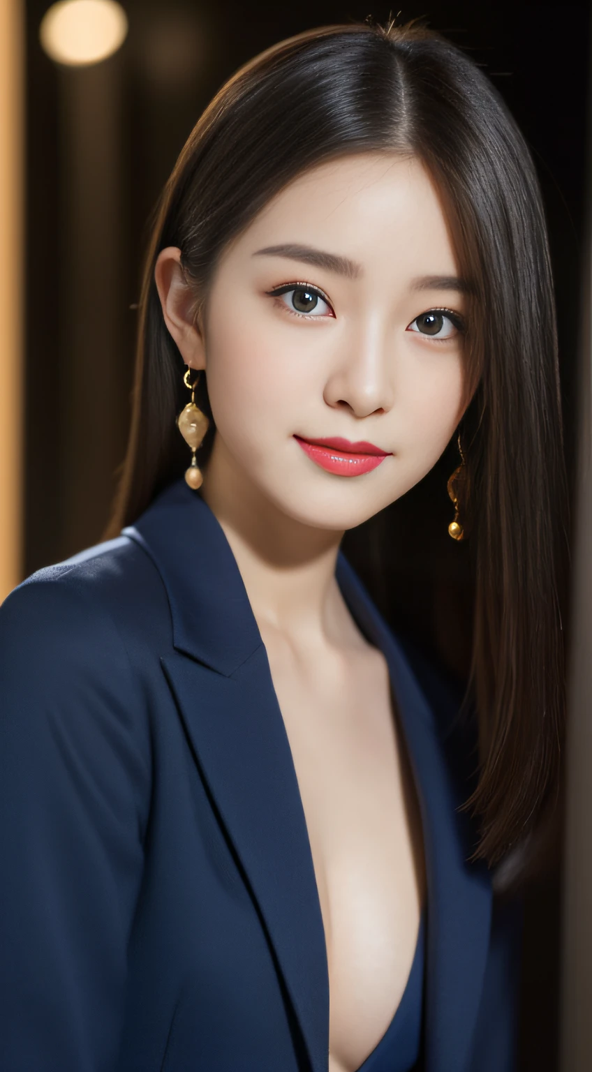(((32K,very high res, high detailing, highly accurate,Masterpiece Girl 1))),Raw photo & realistic atmosphere,beautiful dark blue eyes,Detailed mouth,Glossy lips,Detailed eyebrows,Soft white skin that shines with every detail,,Eyes drawn in detail、Very beautiful eyes with azure eyes,Detailed lips、Very beautiful face,Very well-formed face、Lifelike face,shiny beautiful lips,Beautiful eyebrows,Infinite reality,Best design,(Insanely cute Japan 16-year-old high school girl,,Beautifully shaped breasts,Very cute beautiful girl,Little Girl,Slightly chubby:1.5),Best Natural Makeup,Japanese ido,Korean Idols,Young sensual idol,Moist eyes,Dark Beautiful Deep Eyes,Beautiful butt,beauty legs,,camel's foot,:1.3),超A high resolution、,Natural and realistic face,Back lighting,Pure eyes are too cute,(((photorealisim,Photograph the whole body))),,Reality Live Action,(Fashionable earrings,,a necklace,A bracelet,gyuru,Glossy nail art,Women's 20s Fashion,Bright blue big coat with beautiful design,sexy underwear,Black slit skirt,Blue Pumps,Black pantyhose,Gold hair ornament,Show me your beautiful thighs,Calm and fashionable girl,light brown hair,Wave shortcuts,独奏,little smiling,full body Esbian,Show full-body fashion,sitting cross-legs,Show me the blue pumps,Attractive, Beautiful young sexy 15 year old girl:1.7),Night in Shibuya