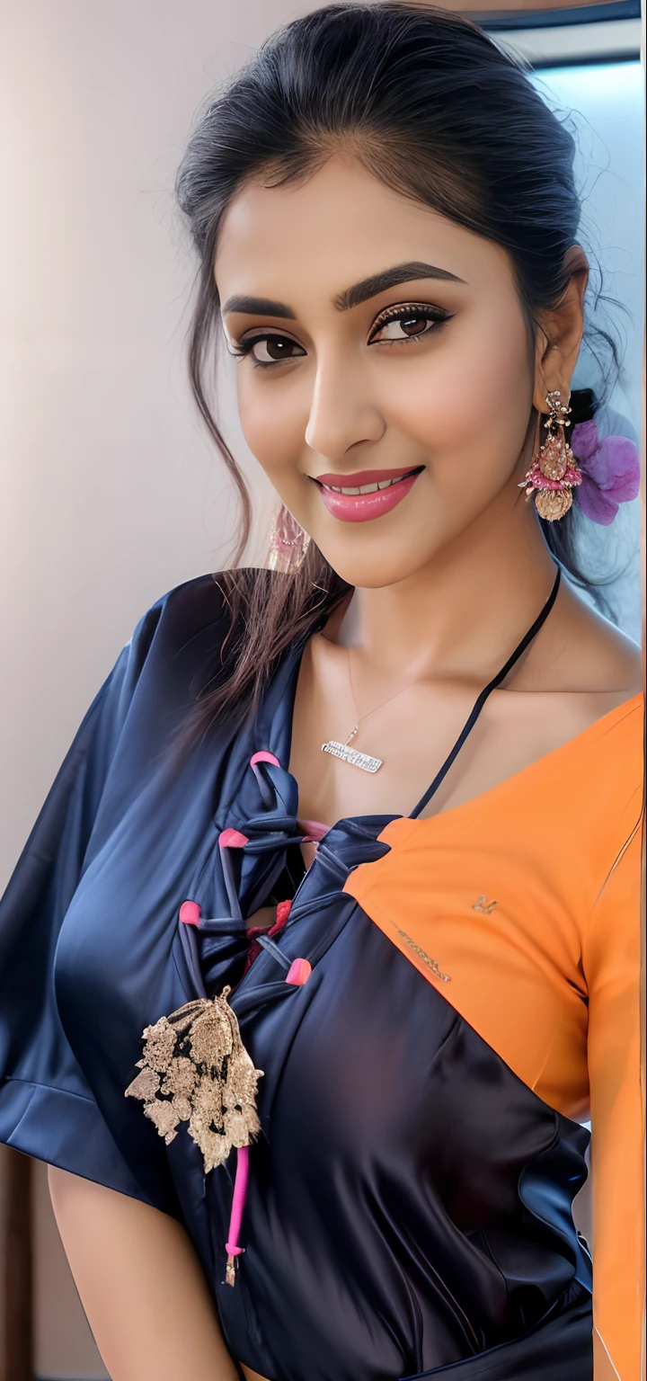 8K, Masterpiece, RAW photo, Best quality, Photorealistic, Extremely detailed Cg Unity 8K wallpaper, Depth of field, Cinematic light, Lens flare, Ray tracing, (Extremely beautiful face, Beautiful lips, Beautiful eyes), intricate detail face, ((ultra detailed skin)) 1girll, In the dark, deep shadow, Pretty indian model Ayesha Singh(Very slim and slender muscular body:1.3), ((view the viewer)),(Big smile:1.3), (Skinny pink trousers), (Lace-up minipants), (midnight, Dark night, (neon lights sign), (Blurred background), Dim light), (No one is in the background:1.3), Beautiful earrings, bangle, necklace, Pantyhose, Clear eyes, Walking , front footage, (Pale skin), (Big eyes), Face forward, (Full body shot), ((Silk hot pink shirt)), (brown hairs), (Tight lace-up shirt), Open navel, (view the viewer:1.3) Very slim, Medium breasts, indian actress Ayesha Singh