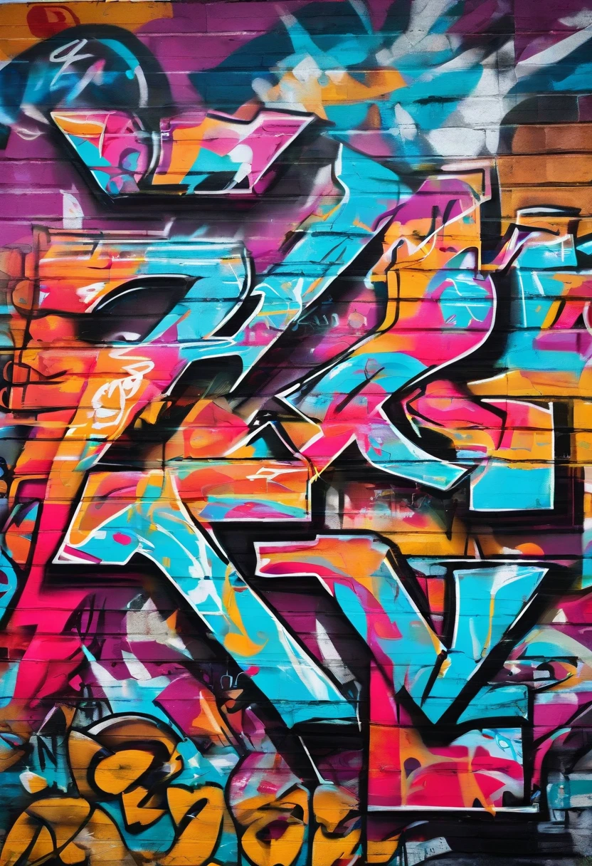 Css Graffiti Graffiti on a brick wall with a colorful design - SeaArt AI