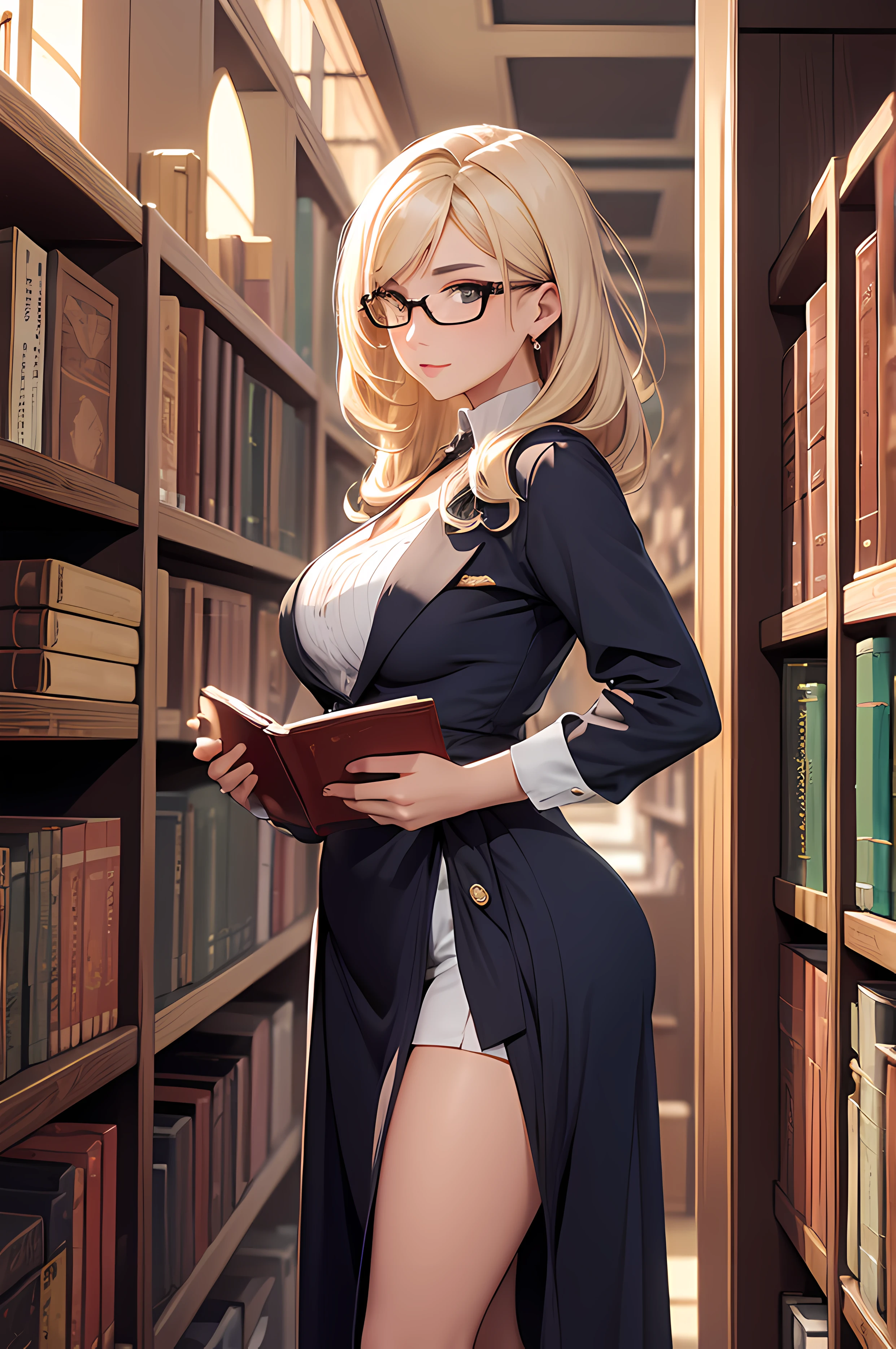 A beautiful woman, (( librarian))