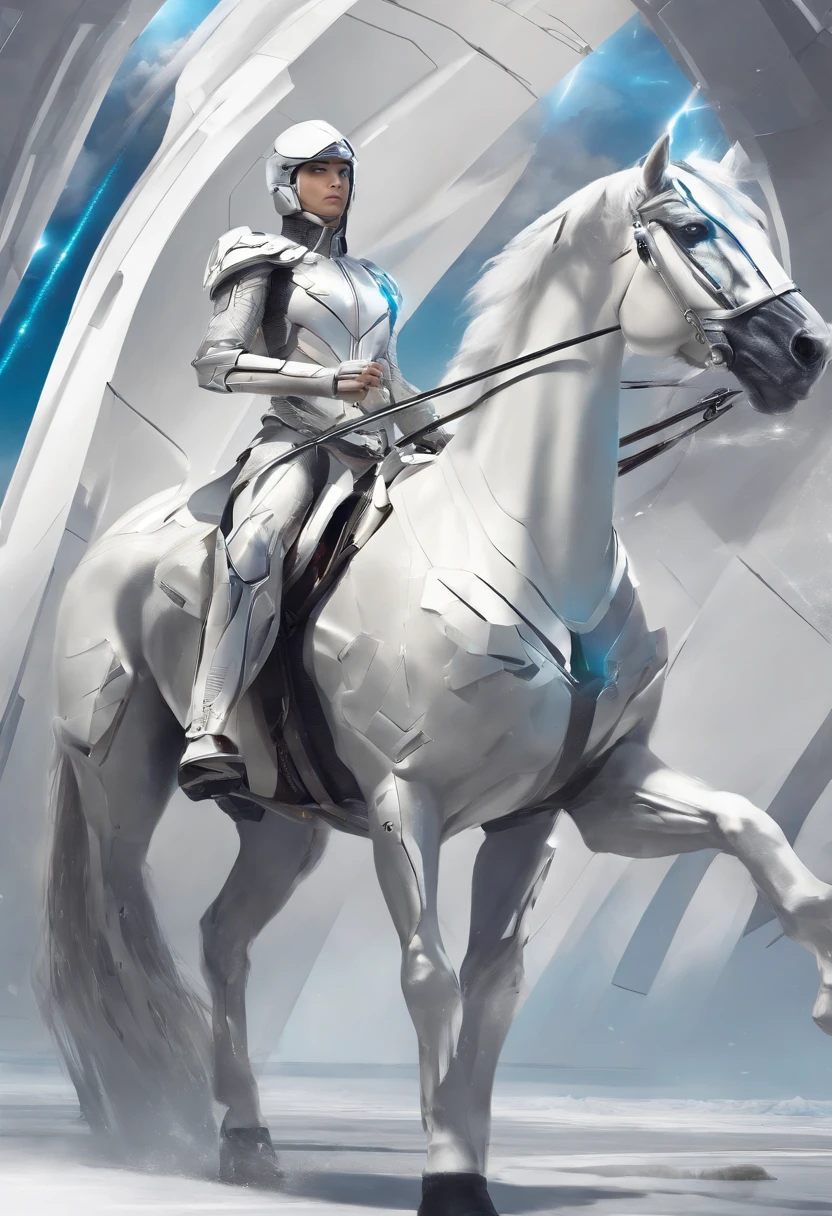 I looked, and in front of me was a white horse. Its rider wielded a bow, and he was given a crown; he rode like a victor determined to win. REALISTIC, 8K