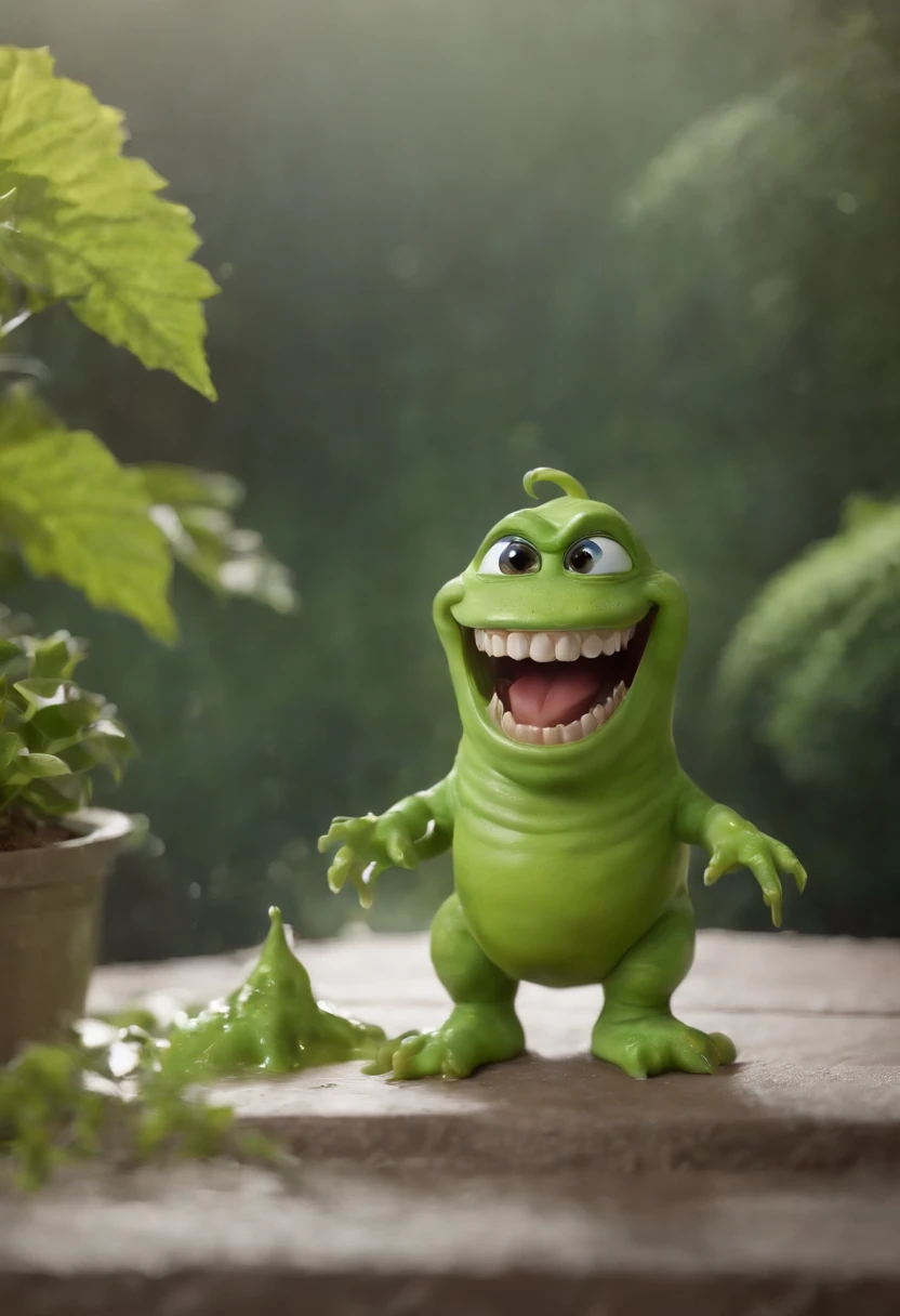 Elon musk a green creature with a big mouth and a big smile, slimer, monster slime, green slime, gelatinous with a smile, drooling goo, slimey, cgsociety), dripping green slime, monster slimy, slimy, cartoon creature, by Patrick Brown, cgsociety 4k", closeup!!!!!!, ectoplasm, green slime everywhere