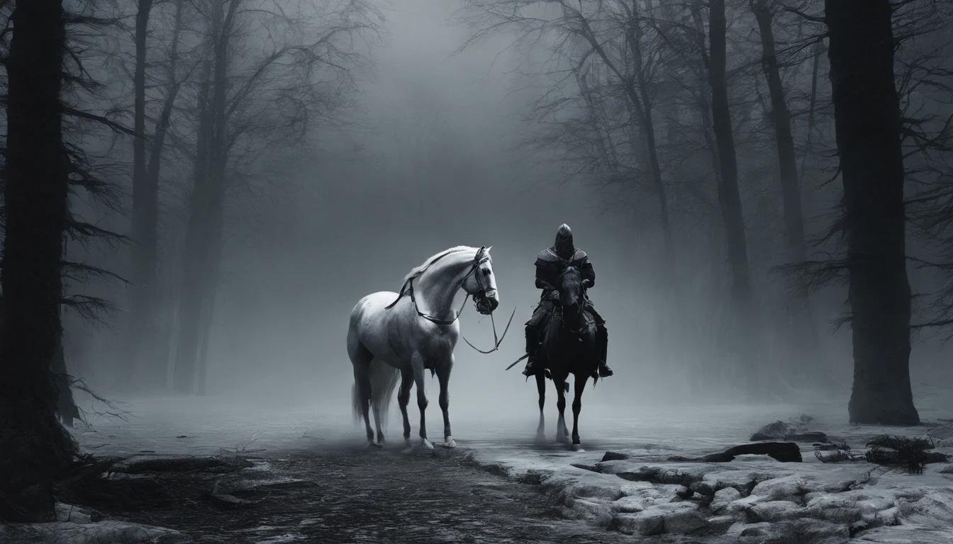 before me stood a white horse, Its rider wielded a bow, and was given a crown, he rode like a victor determined to win. REALISTIC, 8K