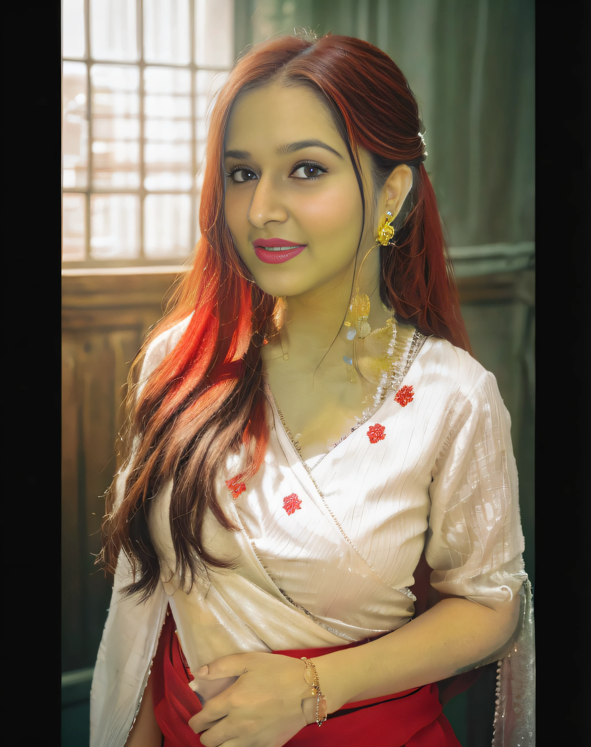 8K, Masterpiece, RAW photo, Best quality, Photorealistic, Extremely detailed Cg Unity 8K wallpaper, Depth of field, Cinematic light, Lens flare, Ray tracing, (Extremely beautiful face, Beautiful lips, Beautiful eyes), intricate detail face, ((ultra detailed skin)) 1girll, In the dark, deep shadow, Pretty indian model Ayesha Singh(healthy chubby muscular body:1.3), ((view the viewer)), (midnight, Dark night, (neon lights sign), (Blurred background), Dim light), (No one is in the background:1.3), Beautiful earrings, bangle, necklace, Pantyhose, Clear eyes, Walking , front footage, (Pale skin), (Big eyes), Face forward, (Full body shot), ((Silk hot pink sari), (black long hairs), (Tight blouse), Open navel, (view the viewer:1.3) chubby cheeky, Medium breasts, indian actress Ayesha Singh
