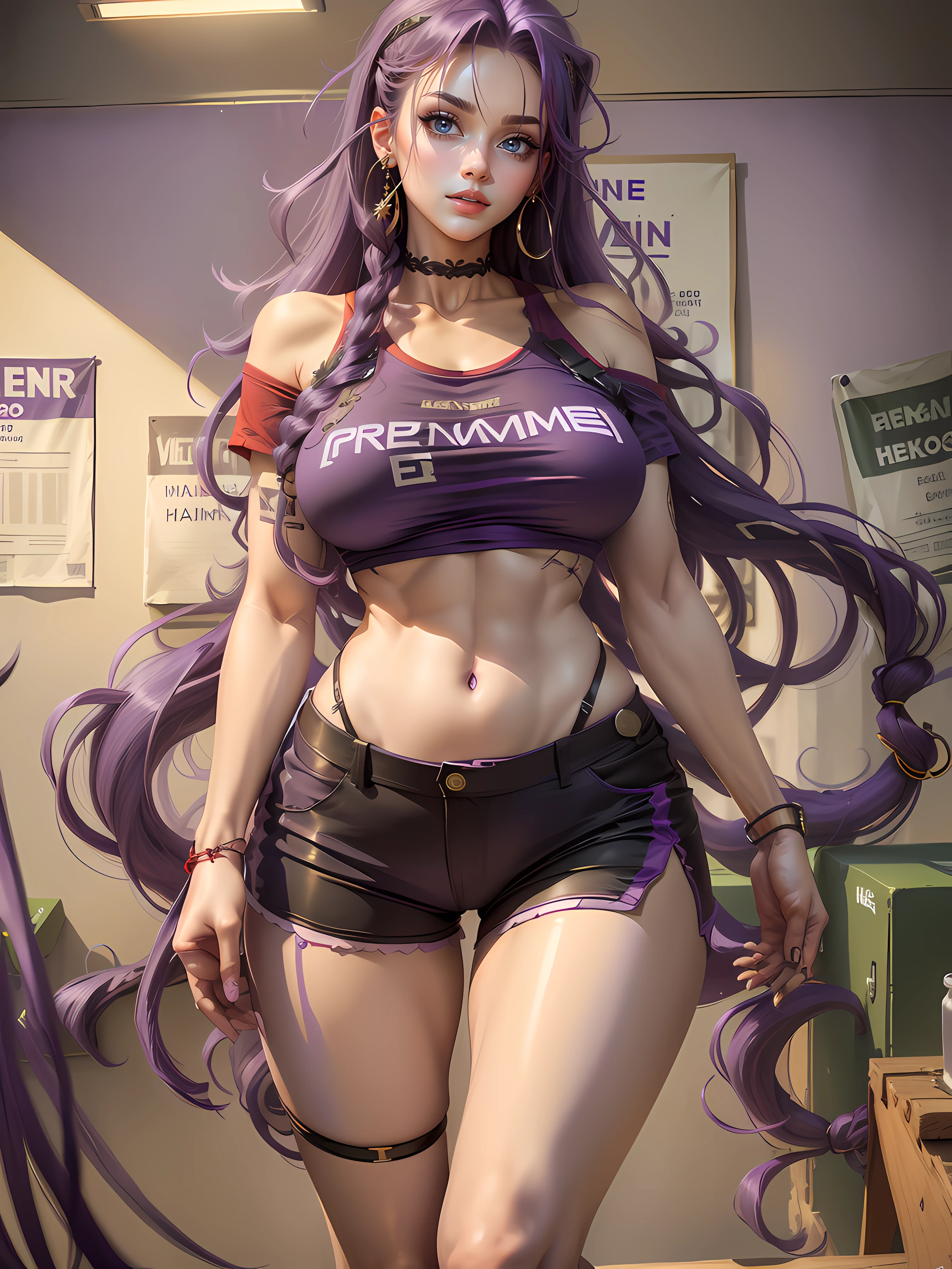 Transcendent beauty illustration、Female Officer、Muscular beauty、８K、Super super big chest、Muscle Murasaki Shikibu、