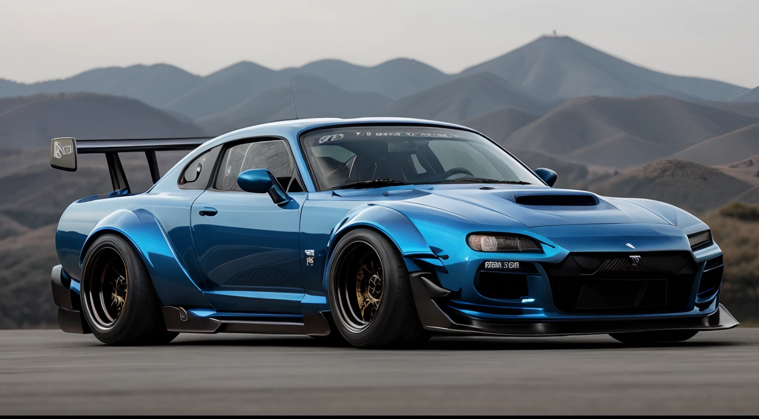 (Liberty Walk)、(RX-７FD-3S Type RS)、(Flashy design)、Live-action、in detail、Deep rim、Wide tires、car park、