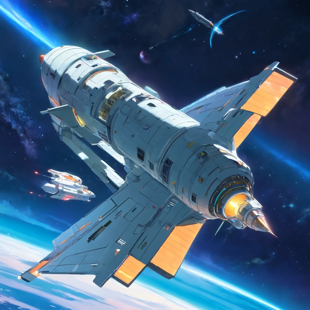 Nave espacial con dos alas volando en el cielo por la noche, oscuro ( nave espacial ), Nave espacial SciFi, Cartoon fantasy spaceship, Nave espacial futurista, Alien spacecraft flying in space, Nave espacial lejos en el fondo, Nave espacial en el espacio oscuro, Nave espacial futurista, nave espacial, Nave espacial detallada, Nave espacial en el espacio, Nave espacial legendaria, Big weird spaceship, Small spacecraft nearby, nave espacial