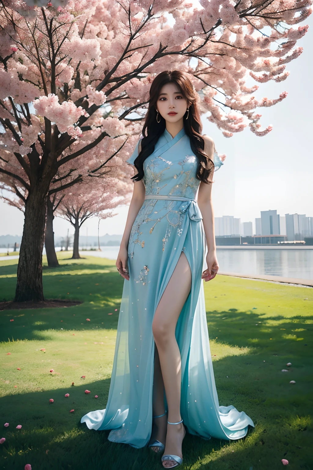 arafed image of a woman in a dress posing for a picture, sun yunjoo, full body xianxia, portrait of female korean idol, yun ling, xision wu, jaeyeon nam, park ji-min, li zixin, xianxia, chiho, ji-min, sha xi, sakimichan, lu ji