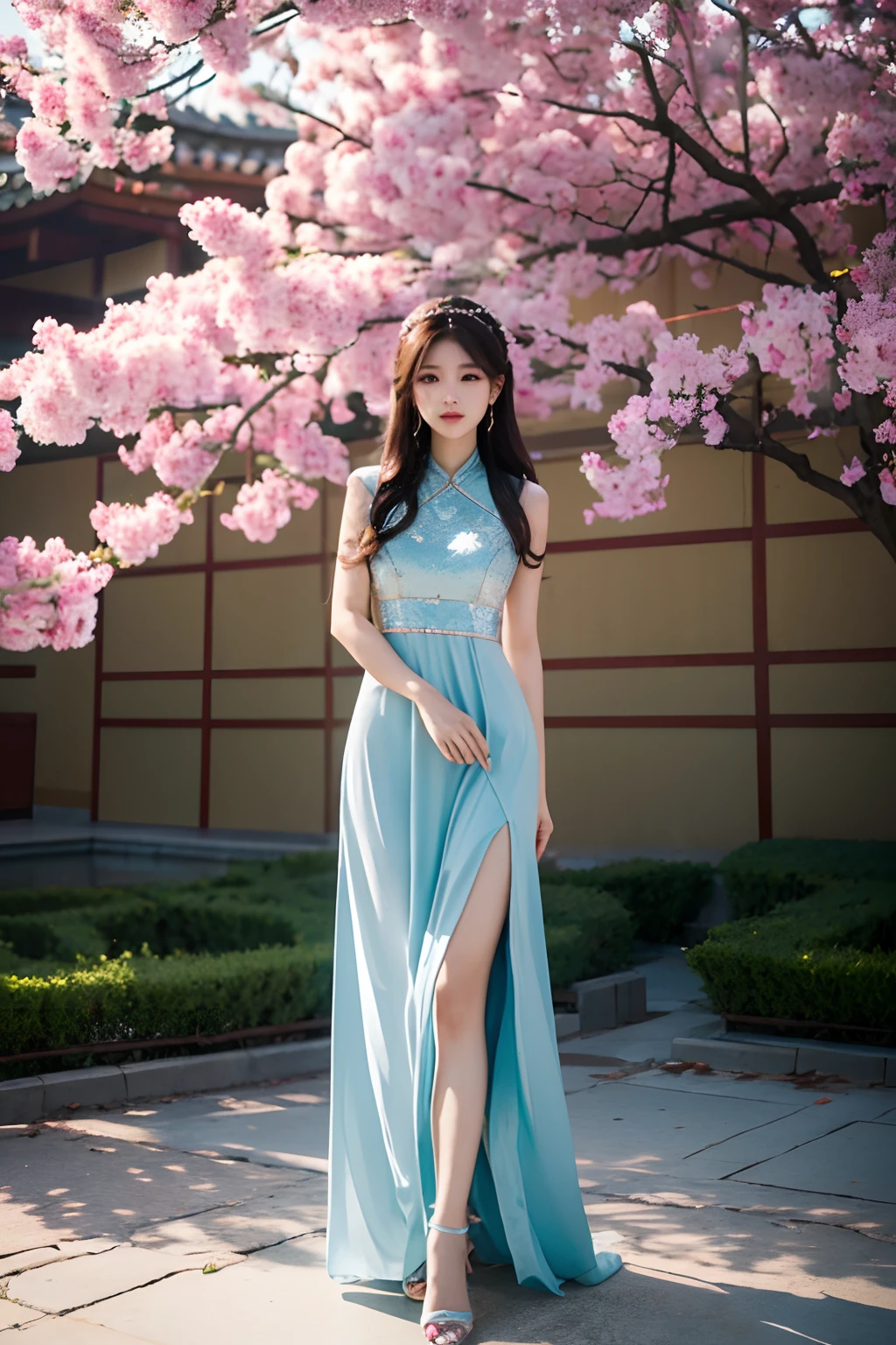 arafed image of a woman in a dress posing for a picture, sun yunjoo, full body xianxia, portrait of female korean idol, yun ling, xision wu, jaeyeon nam, park ji-min, li zixin, xianxia, chiho, ji-min, sha xi, sakimichan, lu ji