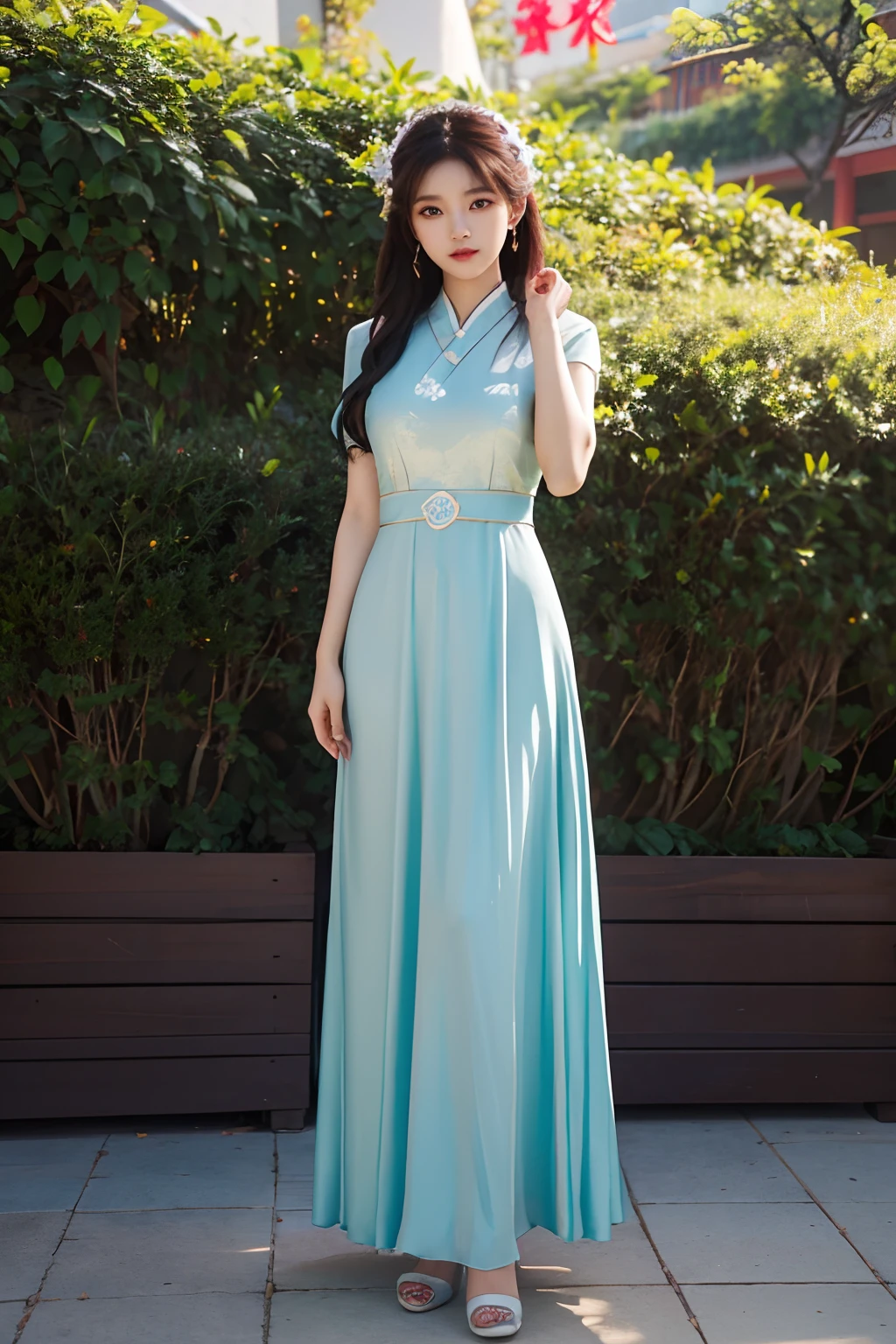 arafed image of a woman in a dress posing for a picture, sun yunjoo, full body xianxia, portrait of female korean idol, yun ling, xision wu, jaeyeon nam, park ji-min, li zixin, xianxia, chiho, ji-min, sha xi, sakimichan, lu ji