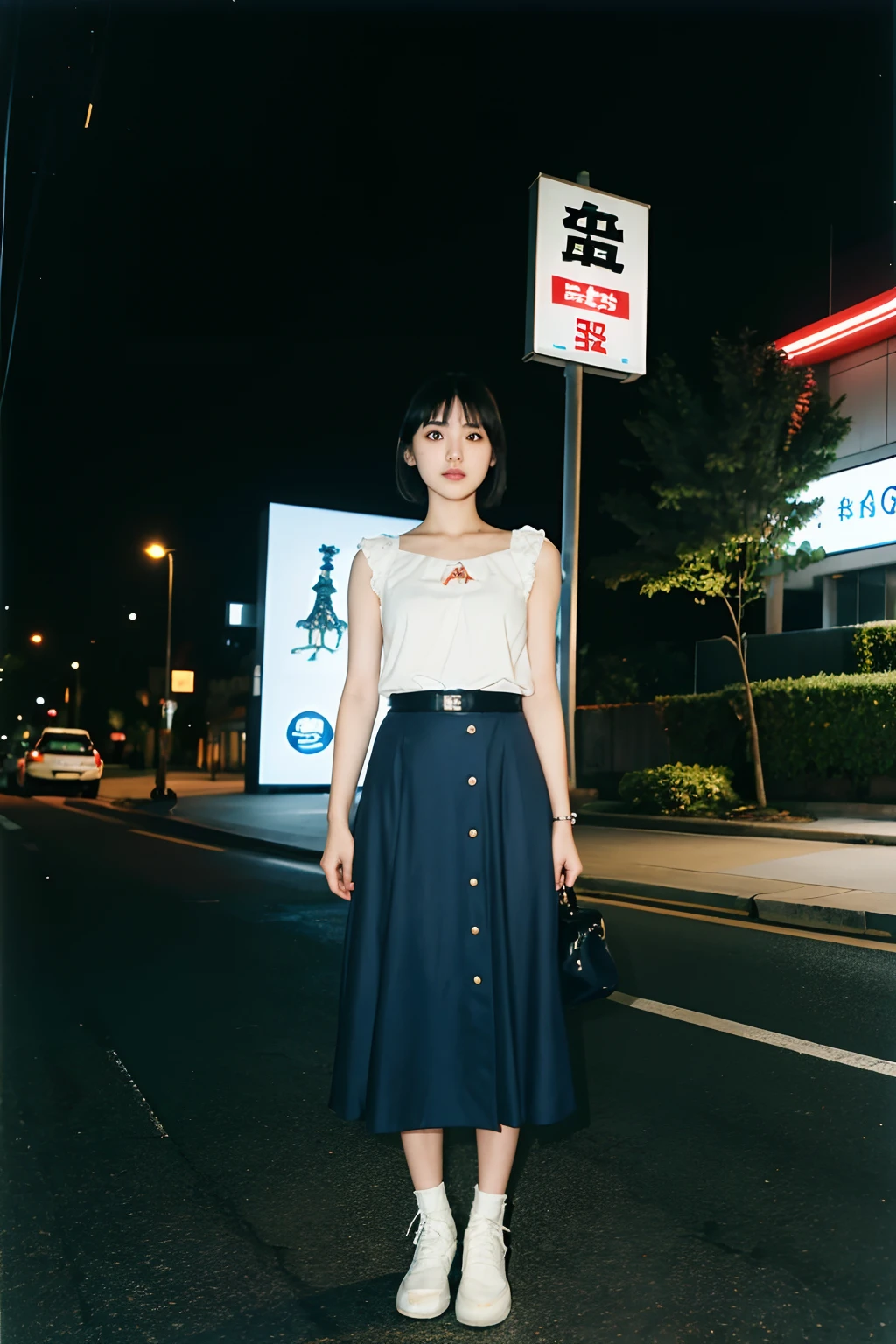 arafed woman standing in front of a sign that says igo, fujita goro, eichiro oda, chiho, fujita goro!, gregg araki, paru itagaki, eiko ishioka, shiori teshirogi, kiko mizuhara, e - girl, e-girl, kaiju-eiga