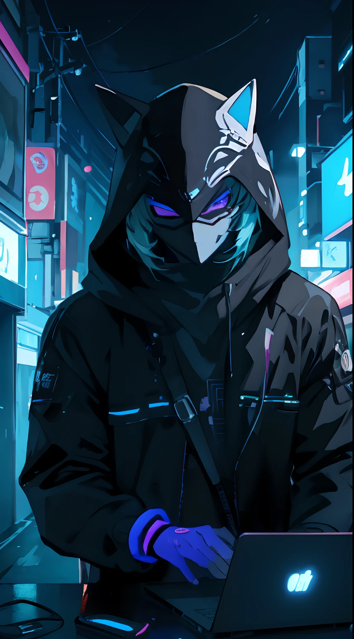 anime guy in a hoodie using a laptop on a city street, badass anime 8 k, best anime 4k konachan wallpaper, anime style 4 k, 4k anime wallpaper, anime wallpaper 4 k, anime wallpaper 4k, digital cyberpunk anime art, cyberpunk anime girl in hoodie, anime art wallpaper 4 k, anime art wallpaper 4k, digital cyberpunk - anime art