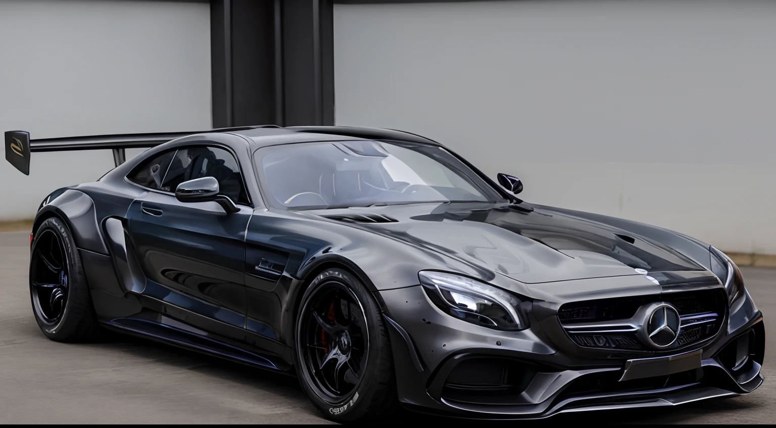 ((Mercedes-AMG Hypercar ))、in detail、Pre-designed aero parts、realisticlying、Deep Rim、Wide tires、car park、