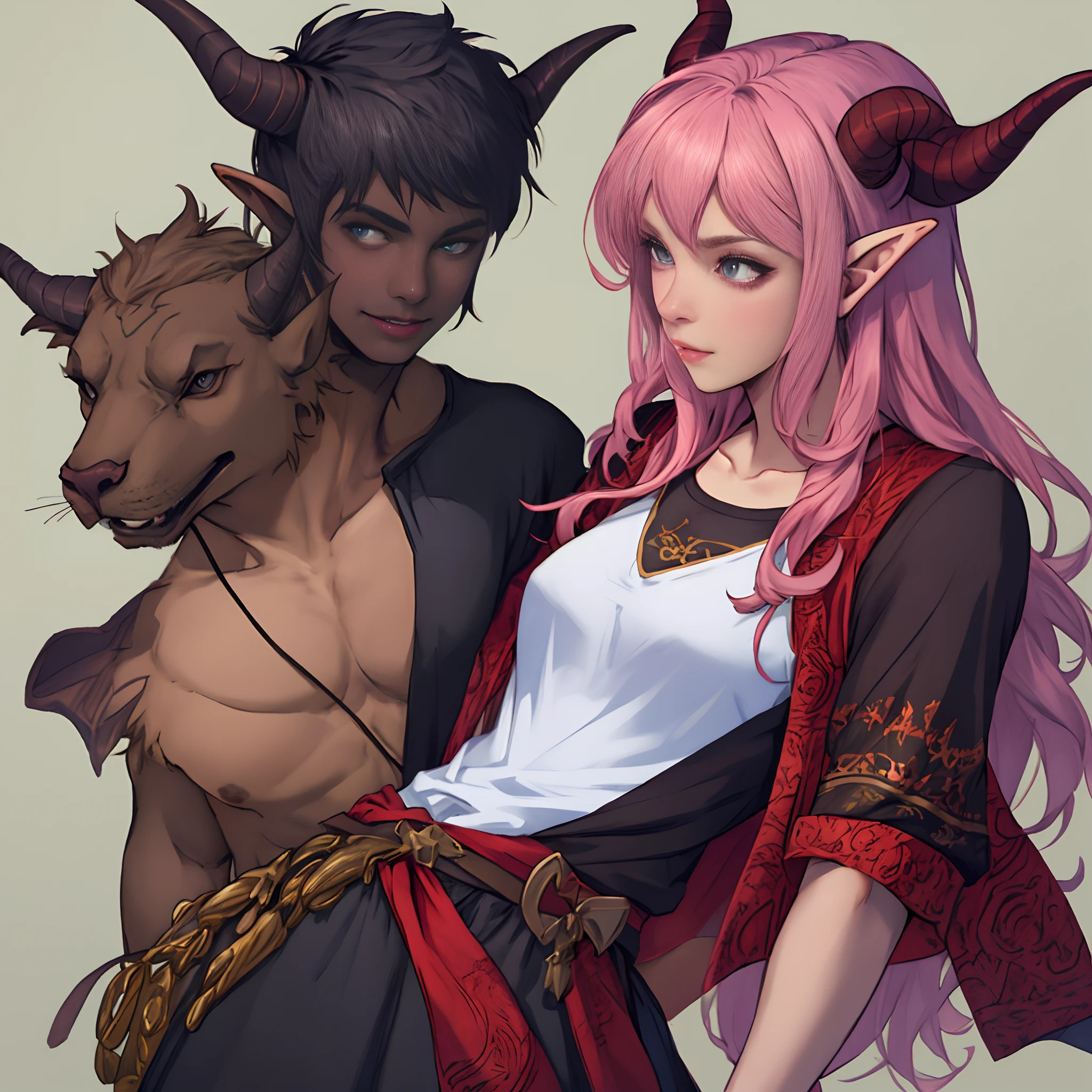 Tiefling com blusa preta