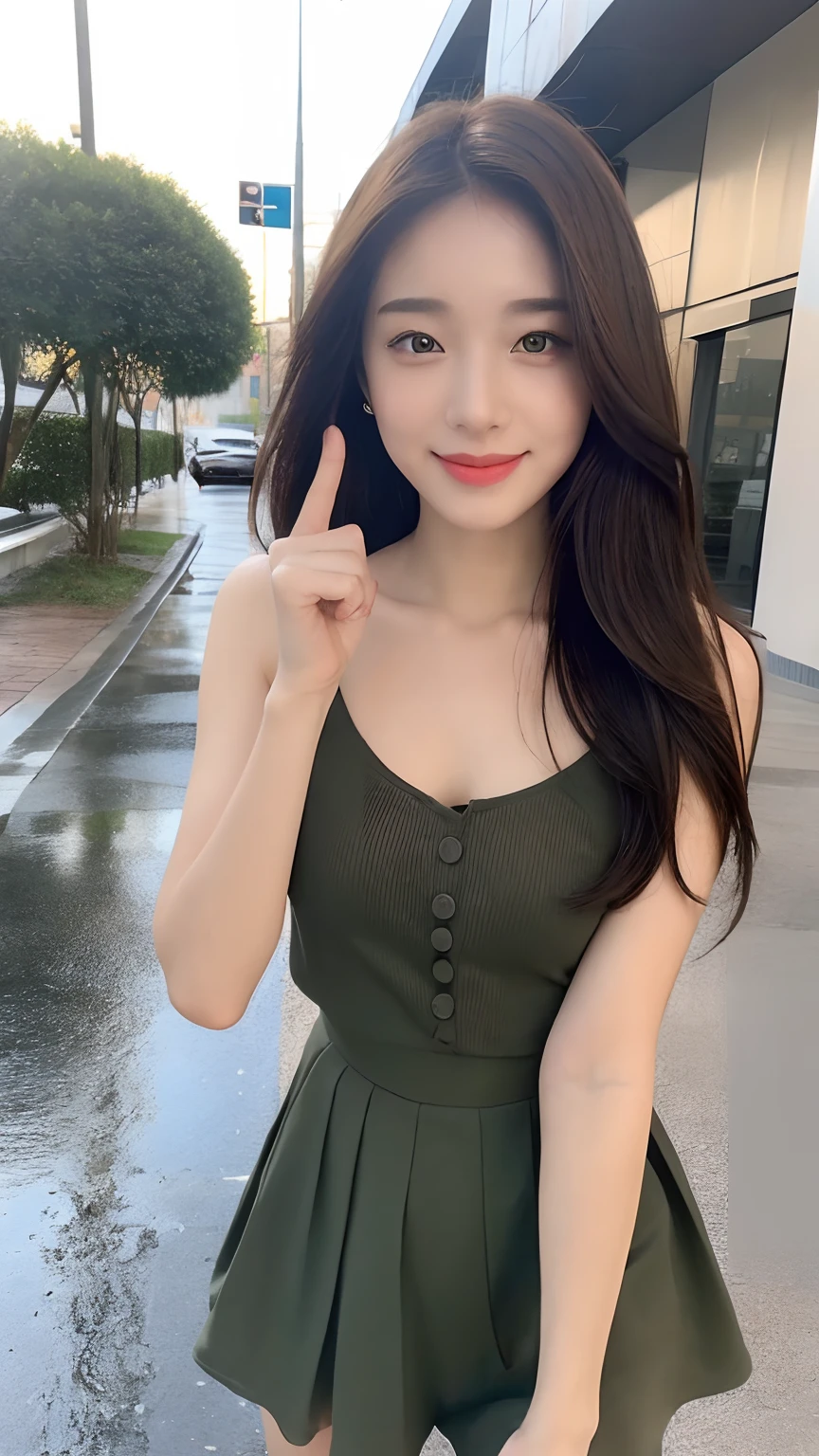 ((Best Quality, 8K, Masterpiece:1.3)), Focus: 1.2, Perfect Body Beauty: 1.4, Buttocks: 1.2, ((Hairstyle Random, Collarbone: 1.2)), (Short Skirt: 1.1) , (Rain, Street:1.3), Highly detailed face and skin texture, Fine eyes, Double eyelids, Whitened skin, Long hair, smile, Long legs: 1.5, Full body: 1.5, Best proportions of four fingers and one thumb, Smiley face, Face texture: 1.3, Sunshine, Summer, collarbone, beautiful eyes, real face, real skin, realistic face, realistic skin, detailed eyes, detailed facial features, detailed clothing features, detailed face, tight fit, tight fit, girl dress random, background office: 1.5, upper body shirt