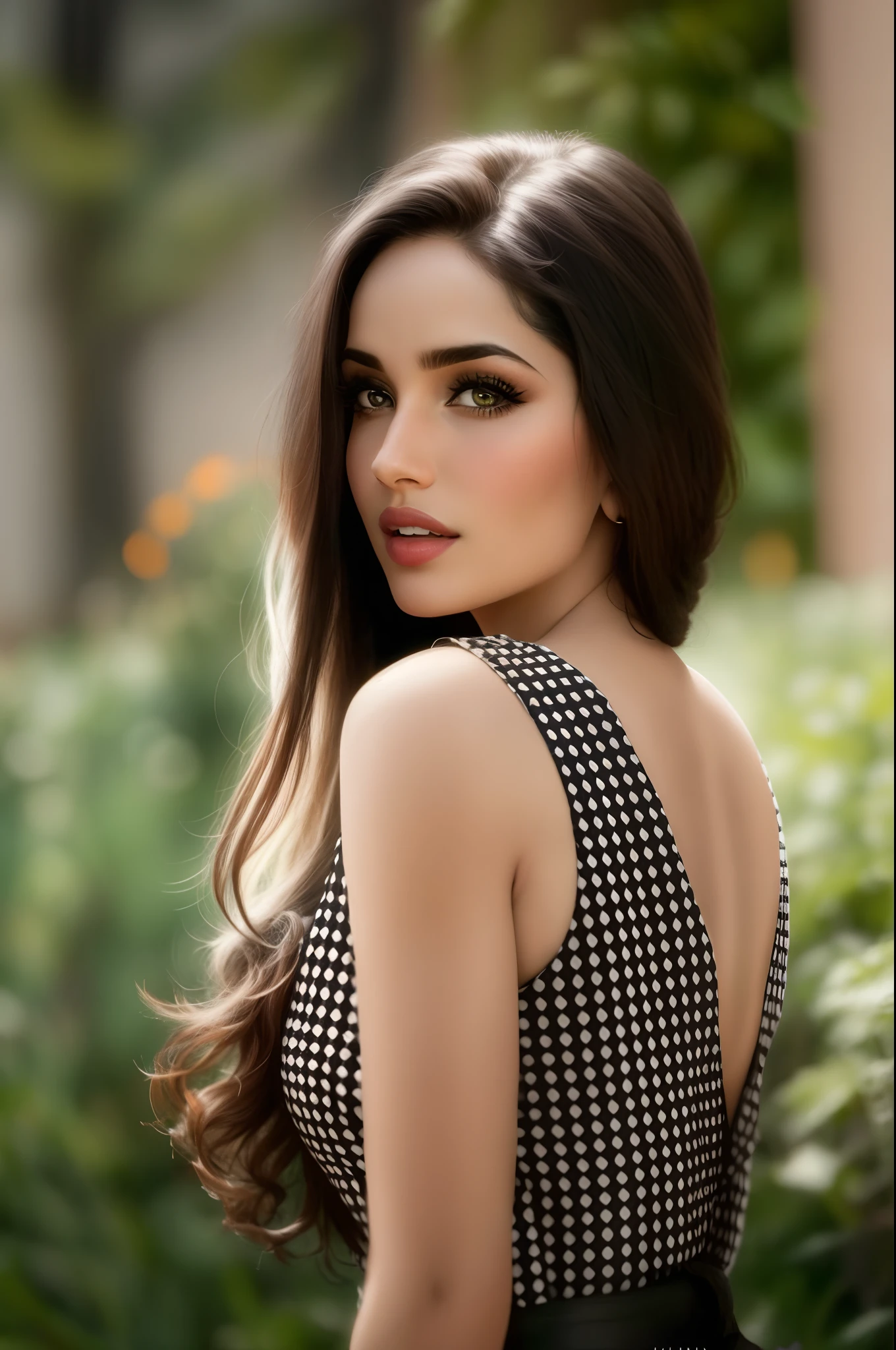um close up de uma mulher em um vestido posando para uma foto, Parece Laura Barriales, Mulher mexicana bonita, Leone ensolarado, inspired by Gina Pellón, Blanca Alvarez, linda mulher bonita, by Gina Pellón, Megan Fox como belas montanhas, mulher linda, mulher iraniana bonita, mulher muito bonita, mulher mais bonita da terra, imagem de perfil
