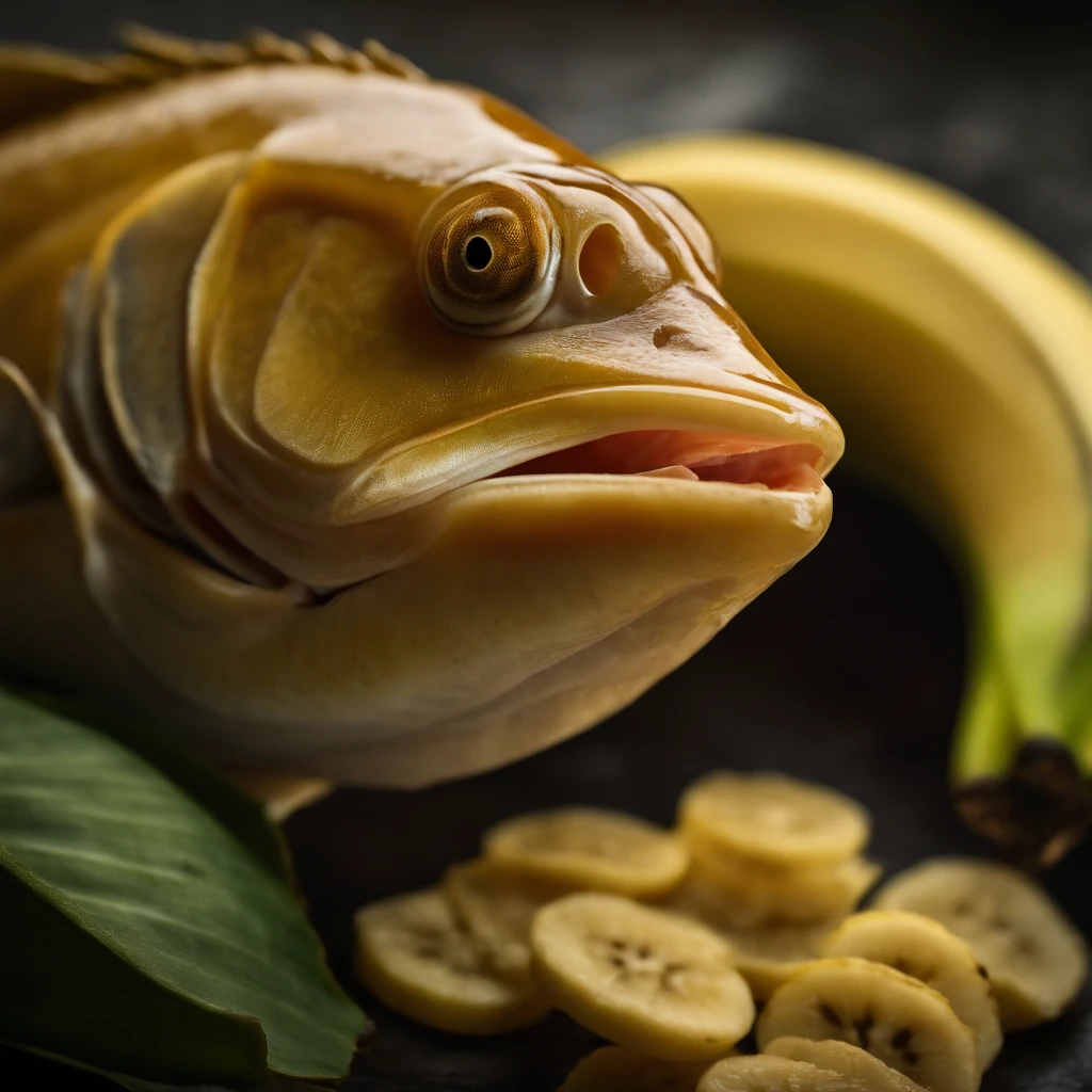 delicacies，Chop bananas，fish's heads，High detail, Ultra detail, complexdetails, finedetail, hyper-detailing, Cinematic, Surreal Surrealist soft light, Studio lighting, diffused soft lighting, Shallow depth of field, Sharp focus bokeh, Ray tracing, Subsurface scattering, Diffuse reflection soft lighting Ultra detail, (Complexity, detail, hyper-detailing), Cinematic, Hyperrealistic