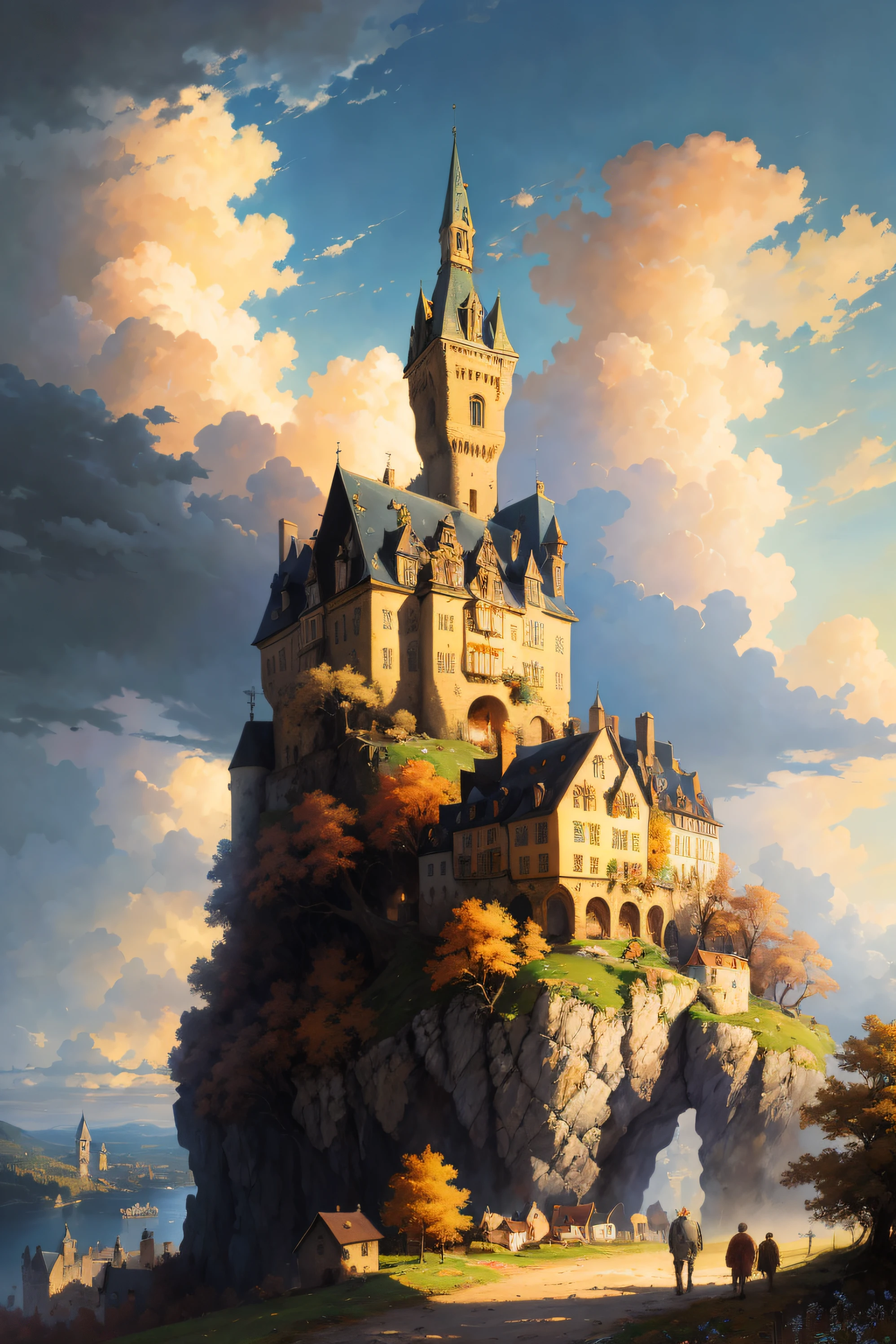 dreamlikeart absurdres highres masterpiece best quality
Alois Arnegger Antoine Blanchard
town castle forest sea sky clouds