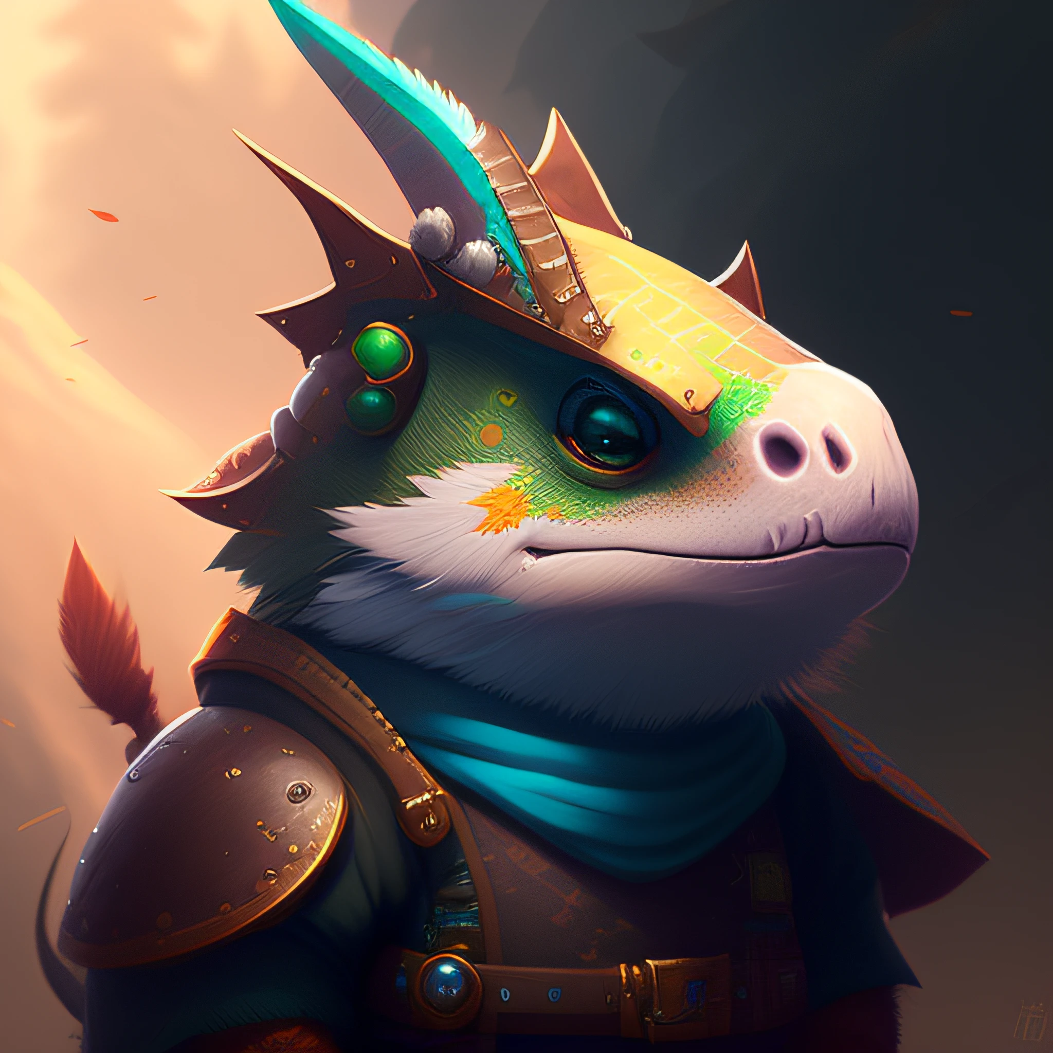 retrato de um fofo (dicuki:1.1) como um (Dragoned:0.9), arte digital, trending artstation, 4k, alto detalhe