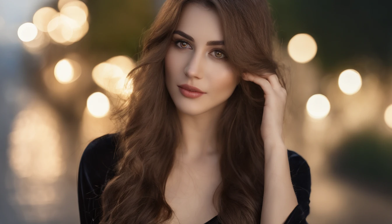 (best quality,4k,8k,highres,masterpiece:1.2),ultra-detailed,(realistic,photorealistic,photo-realistic:1.37),beautiful detailed eyes,beautiful detailed lips,extremely detailed eyes and face,long eyelashes,vector illustration,forest landscape,Isar river,Munich,body figure,curvy silhouette,green eyes,brown long hair,natural makeup,26-year-old woman,natural beauty,serene ambiance,dappled sunlight,vivid colors,warm color tones,soft lighting,wholesome charm,graceful posture,confident expression,symmetrical composition,harmonious blending