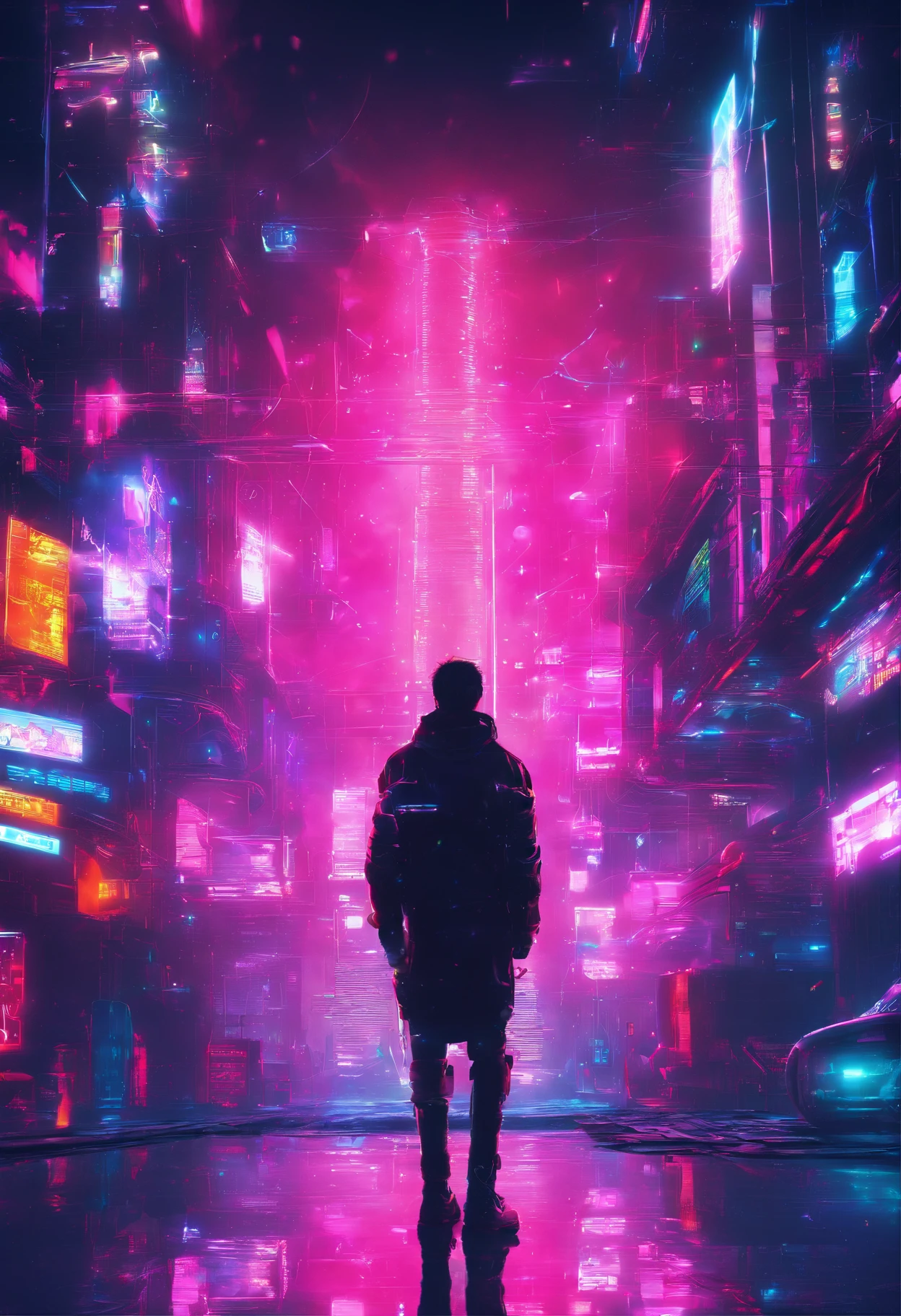 Epic anime starring a man with teleportation powers, (Epic animation style), with amazing visual effects, (fundo futurista), breathtaking effects, (chumbo masculino,superpower:teletransporte,forward animation,extraordinary fx,futuristic backdrop)