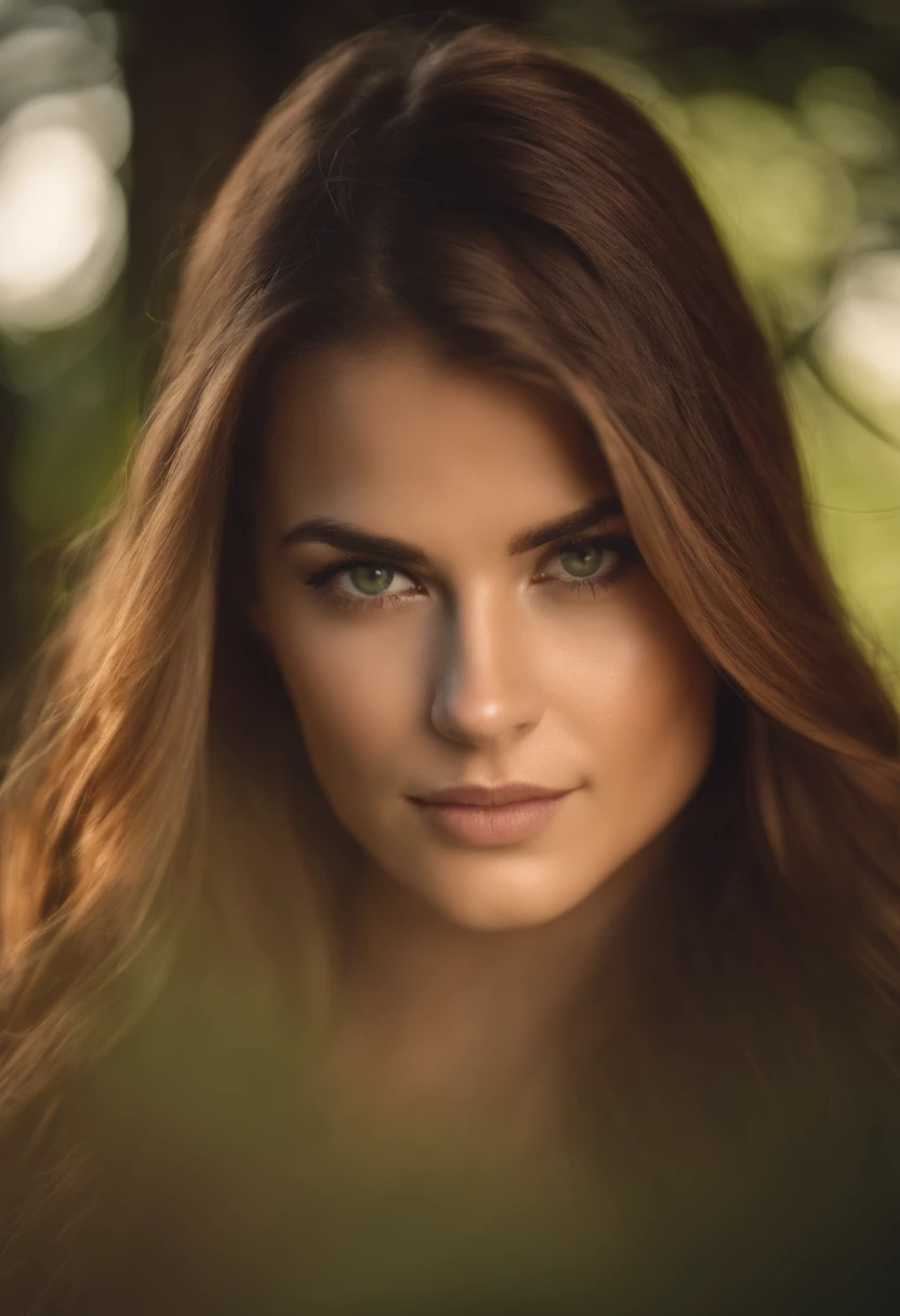 Fotografia natural de uma , usando um crop top solto, leaning over, longos cabelos castanhos claros lisos, Close your eyes on camera, symmetric eyes, symmetrical face, fotorrealista, fotografia, Rastreamento de caminho, specular illumination, volumetric facial light, path traced hair, visible shadows, intrincado, elaborar, fundo da arte verde, looking-into-camera