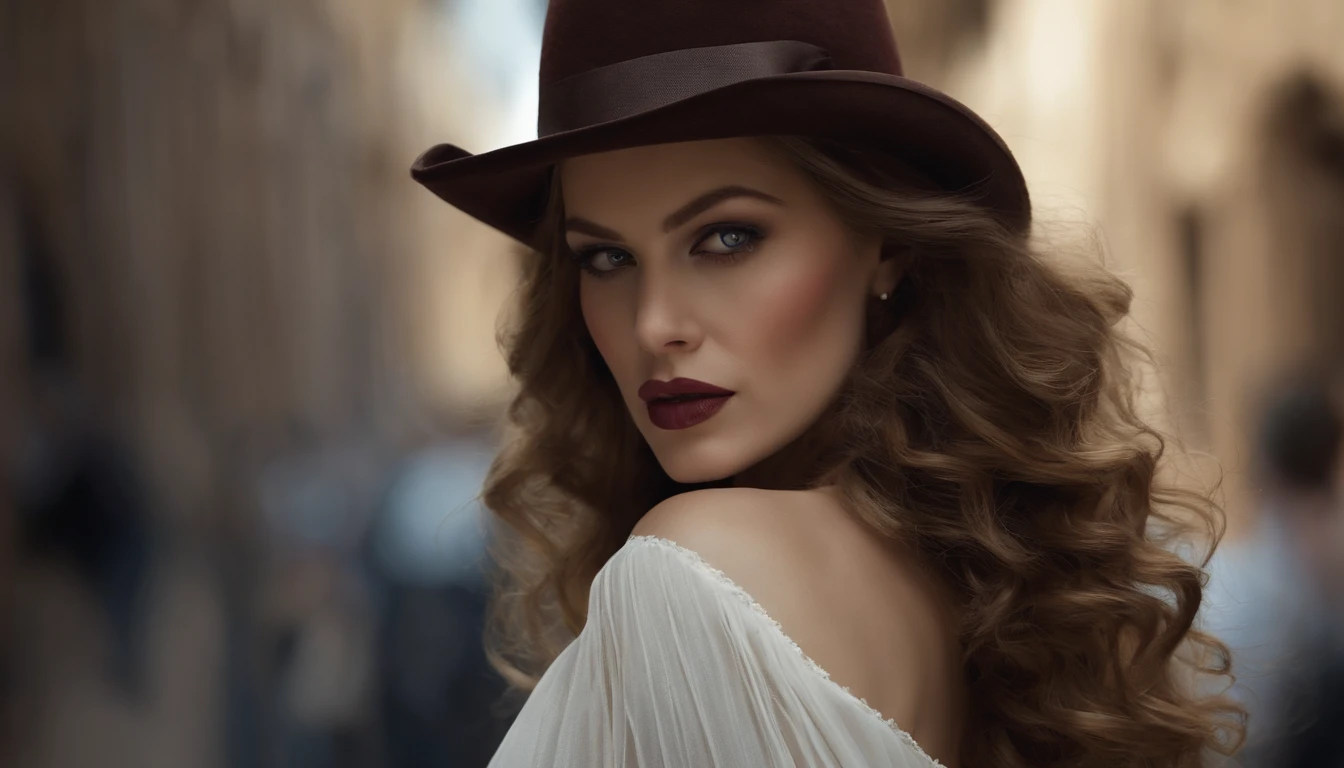 master part, extremely high quality, sozinhoFocus, (rosto perfeito:1.1), (High detail:1.1),Dramatic, 1homem, (pale skin), long braids, cabelos brancos, olhos brancos, sozinho, cabelos longos, lua, Noite, terno de luxo branco, Fedora branca, umbigo coberto, pouty lips, coberto, Clubes de jazz, Antecedentes detalhados, Arte de Artgerm e Greg Rutkowski, gothic revival, Cinematic lighting,