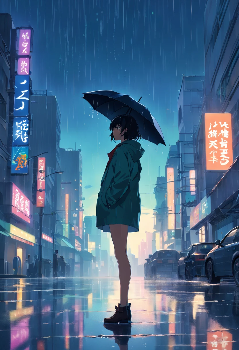 (best quality,4k,8k,highres,masterpiece:1.2),ultra-detailed,(realistic,photorealistic,photo-realistic:1.37),Batman, dark knight, on top of a building, dark and rainy sky, gloomy atmosphere, textured black suit, vigilant expression, glowing bat symbol, dramatic lighting, Gothic architecture, urban landscape, city lights, pouring rain, wet reflections, intense cinematic feel, striking silhouette, mysterious shadows, vibrant colors, chilling aura.