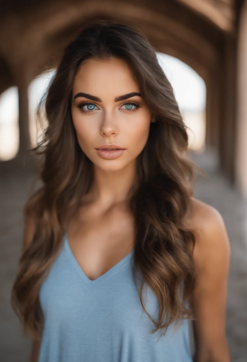 Mujer con camiseta sin mangas y bragas a juego, Chica sexy con ojos azules, Retrato Sophie Mudd, Retrato de Corinna Kopf, cabello rubio y ojos grandes, Selfie de una mujer joven, Ojos en la playa, Violeta Myers, ohne Maquillaje, Maquillaje natural, staring directly into camera, Cara con Artgram, dezentes Maquillaje, Impresionante foto de cuerpo completo, en el dormitorio, Fission