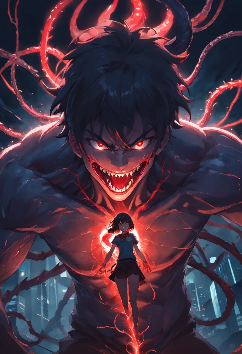 best quality,highres,ultra-detailed,photorealistic:1.37,portrait,charcoal sketch,dark background,intense red color,sharp focus,glowing eyes,menacing smile,venomous liquid,spider web,snake-like tongue,writhing tentacles,exaggerated fangs,muscular physique,spiky texture,dripping saliva,ominous atmosphere,shadowy lighting,violent energy,twisted pose,fierce expression,blood red and black color scheme,menacing presence,monster transformation,aggressive stance,demonic feature,slimy texture,evil grin,sinister presence,hyper-realistic detail,terrifying creature,dangerous and wild appearance,devilish aura,foreboding ambiance,ferocious character,unleashed power,vicious personality