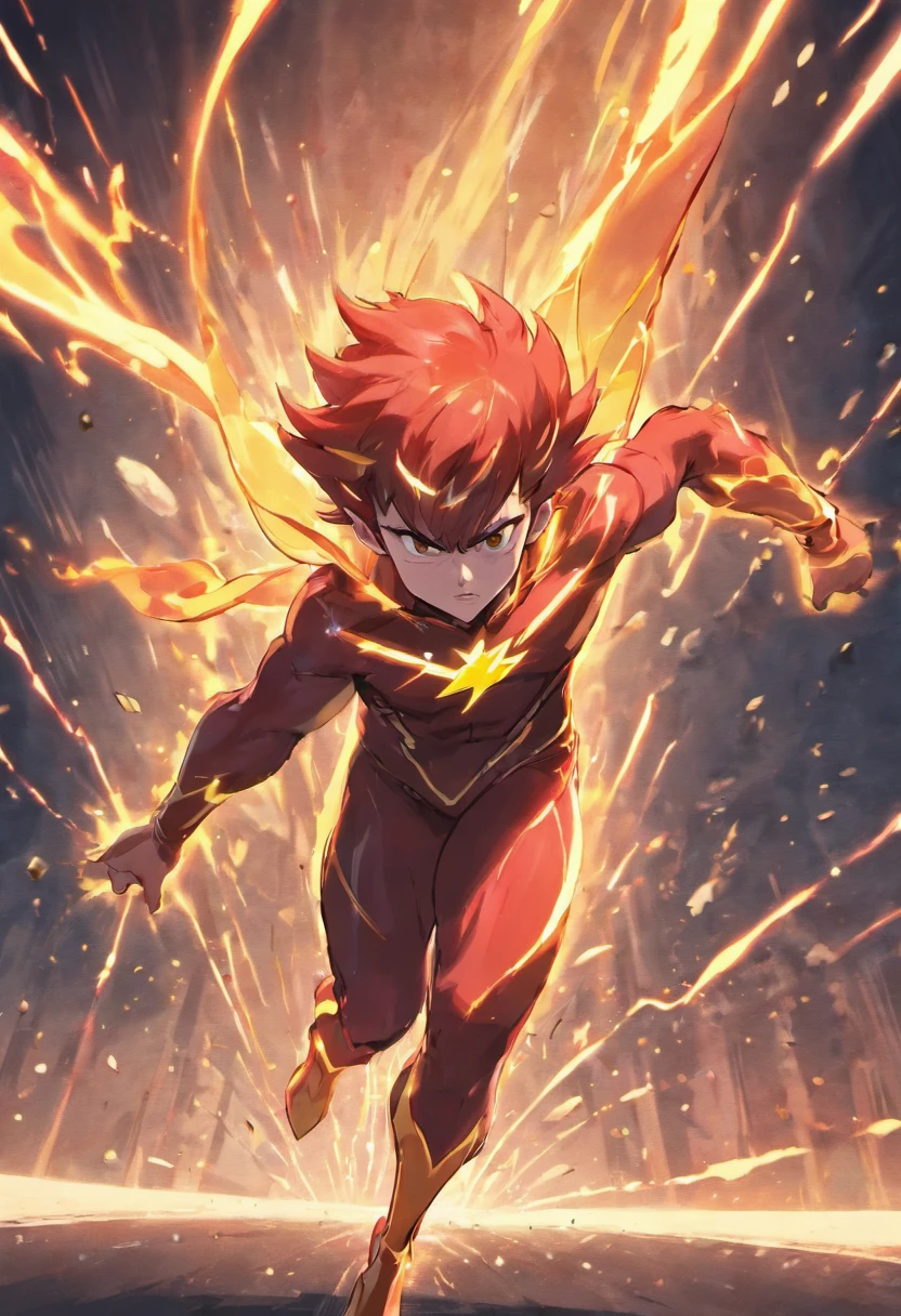 The Sprinter in Action, looks like mercury and the flash Mcu, Pose de corrida, ultra detalhe, 8k, Jim Lee's artistic style, DC Quadrinhos, visto de frente, cara fria, Piece, alto