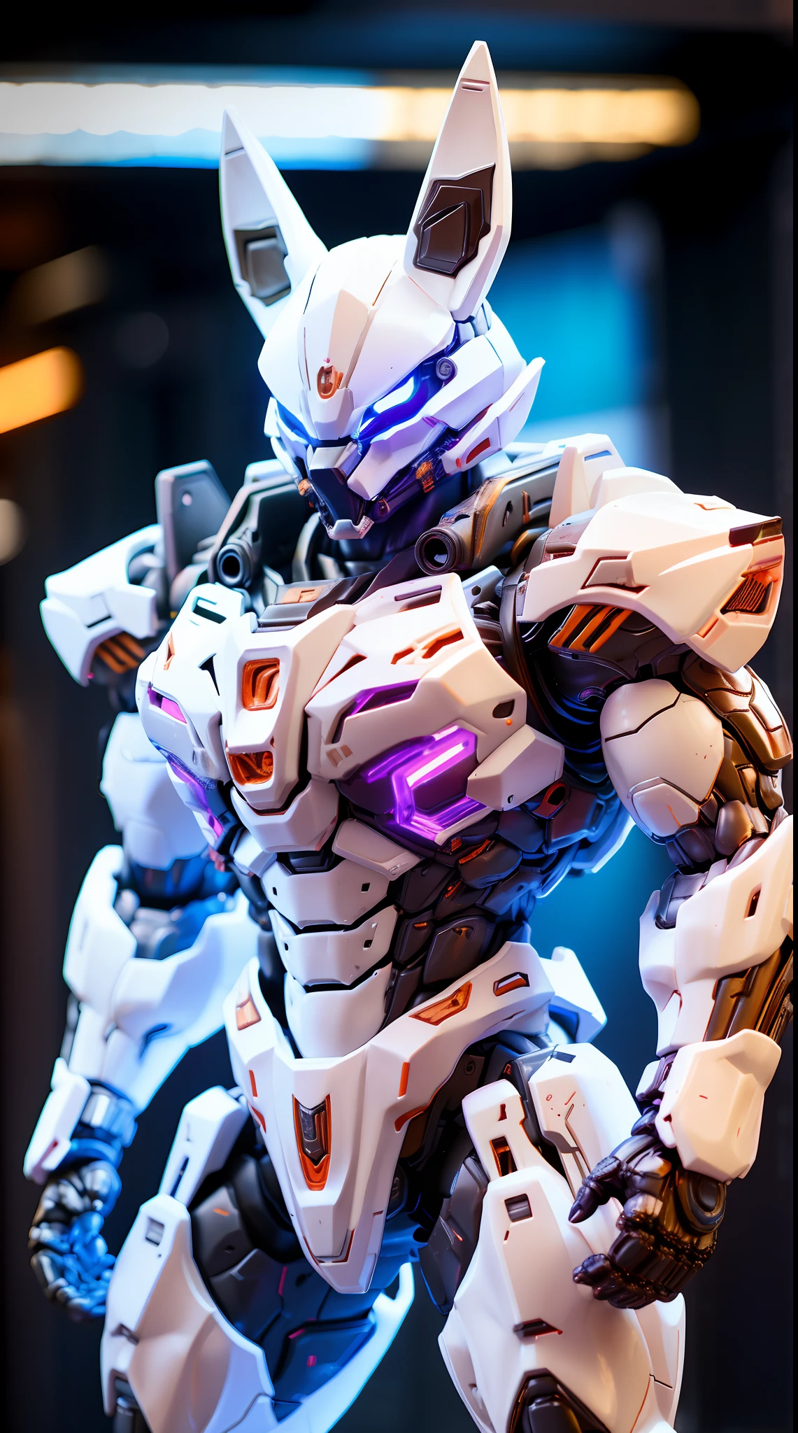FOX, MECHA HEAVY ARMOR, TRANSPARANT, MUSCLE BODY.