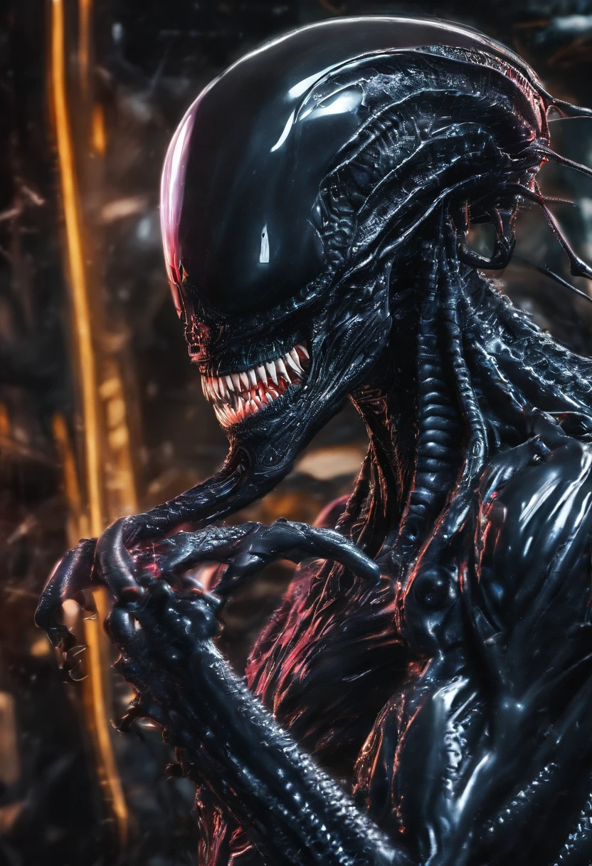 Venom possesses flash,Full body photo,Liquid armor,Delicate picture