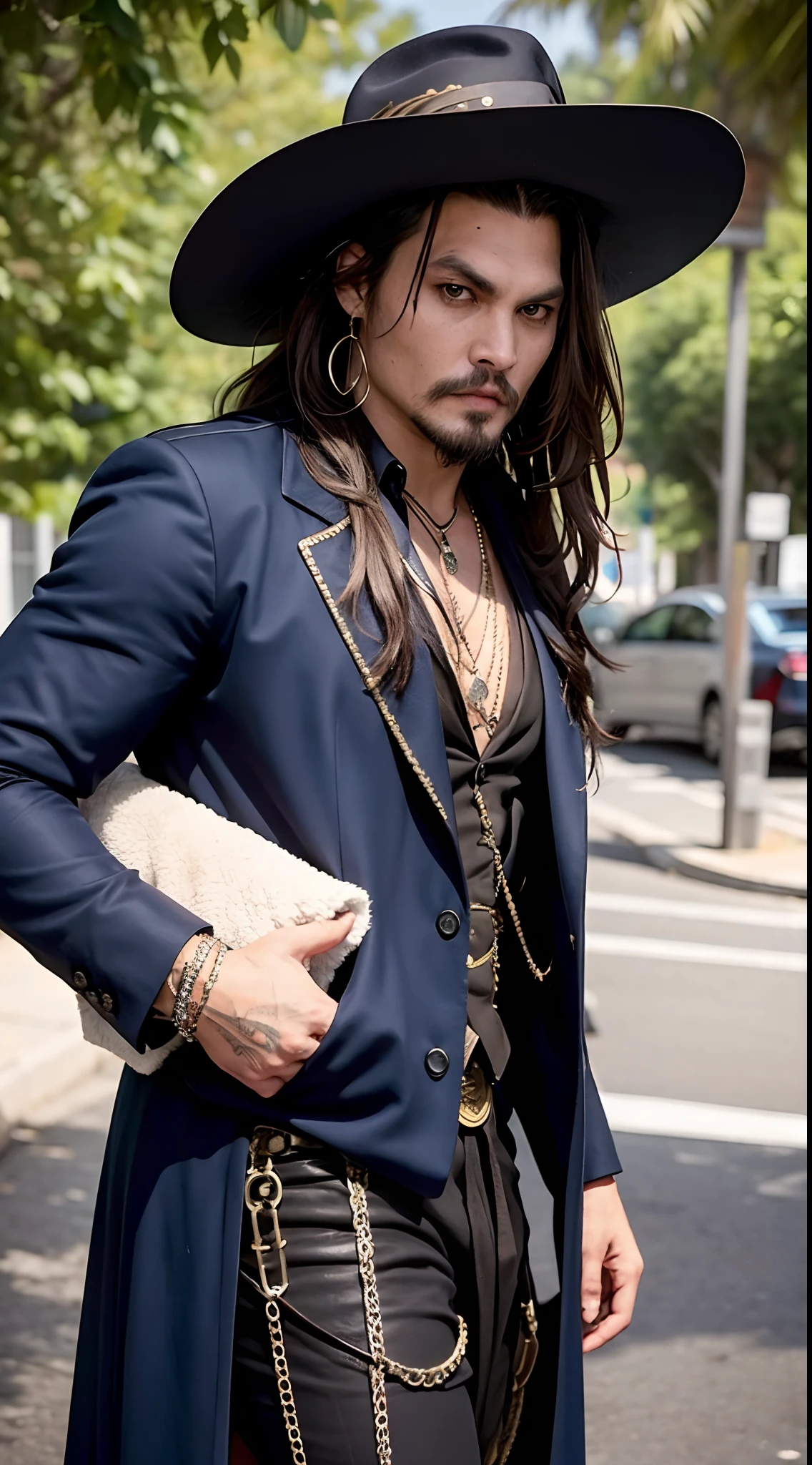 Jason Momoa vestido como Johnny Depp, extremamente realista