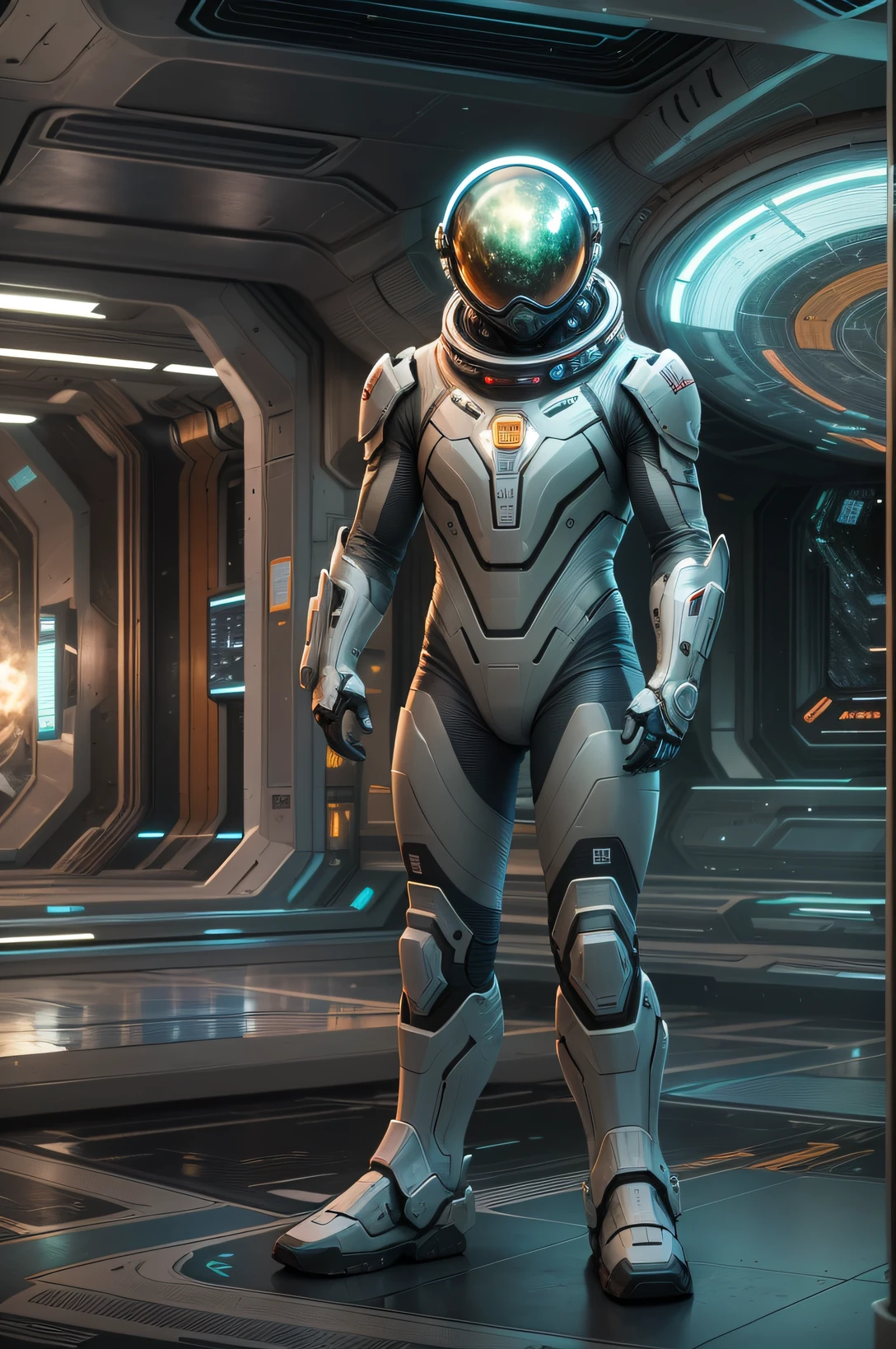 Cidade futuristica, fanciful, 24th century 32K(tmasterpiece,k hd,hyper HD,32K),Light hammer spacesuit